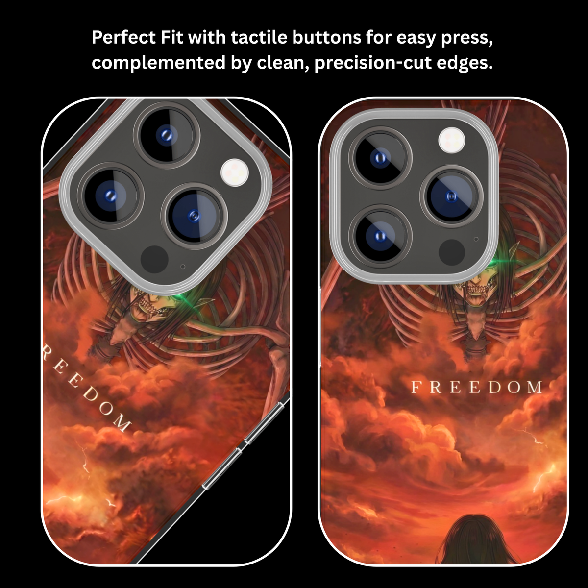 Eren Yeager AOT Freedom Red Theme Glass Phone Covr