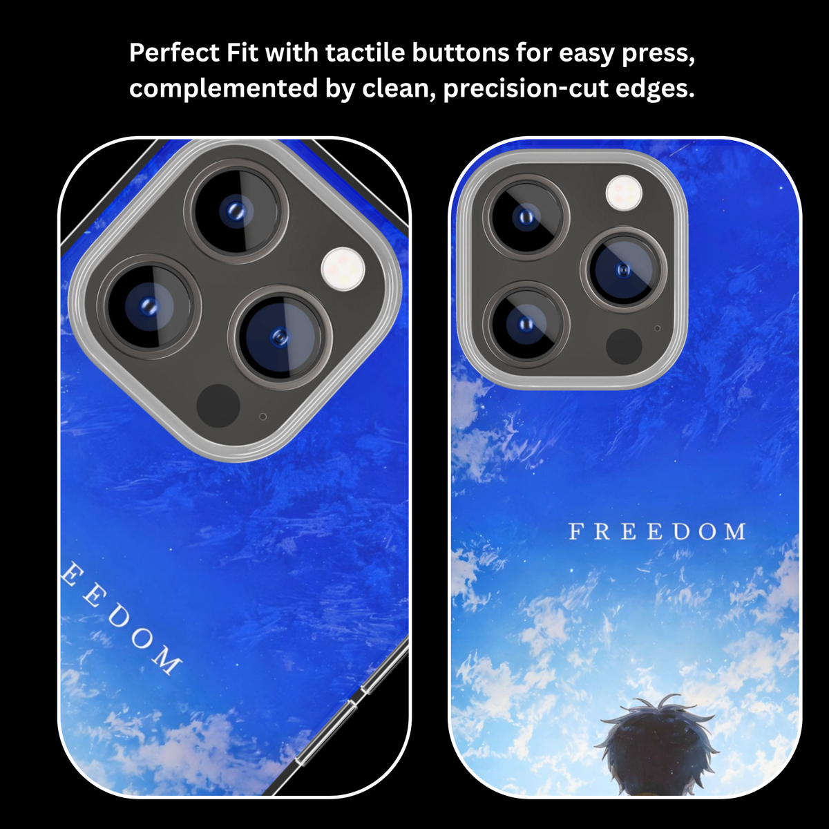 Eren Yeager AOT Freedom Blue Theme Glass Phone Covr