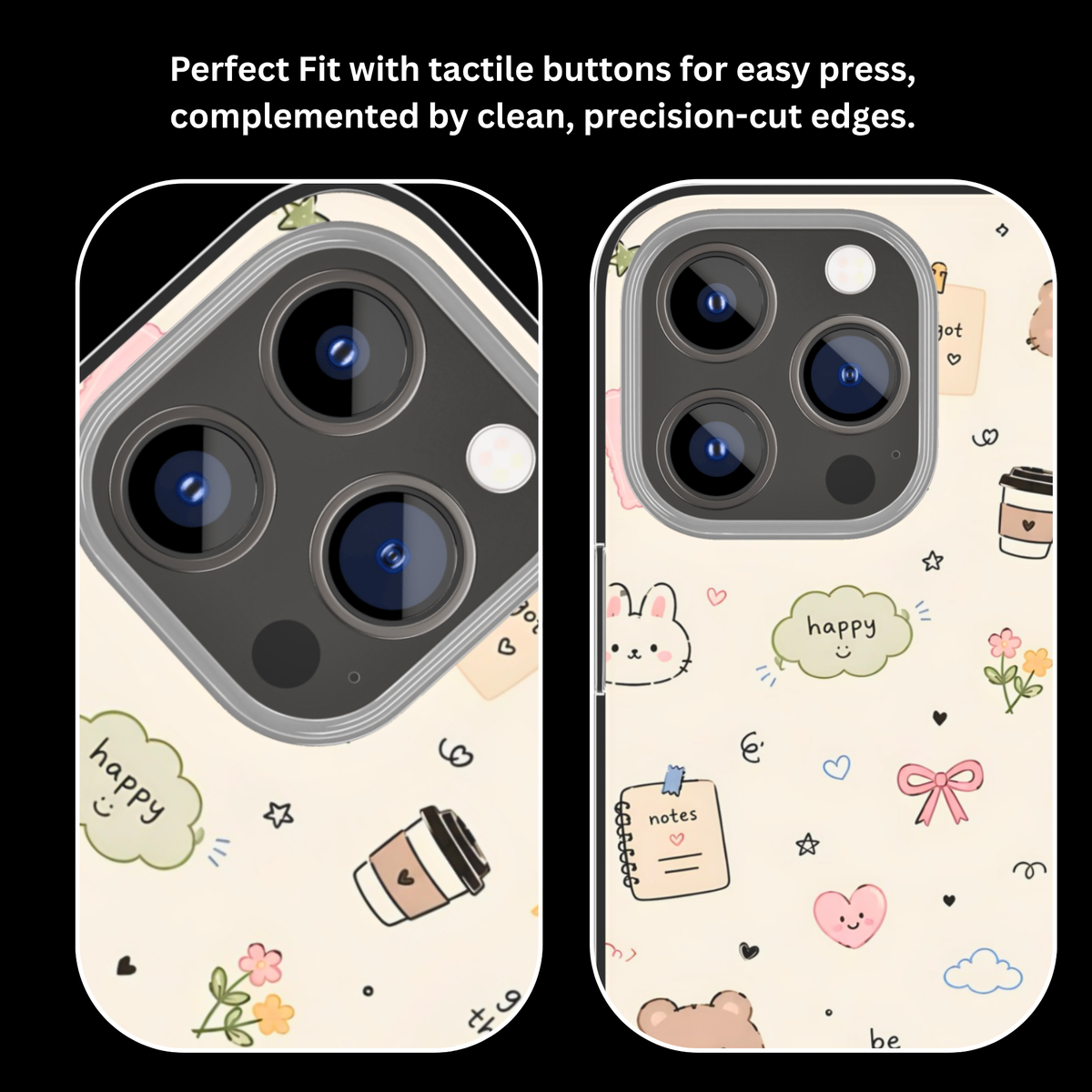 Happy Doodles β Cartoon Premium Glass Phone Covr