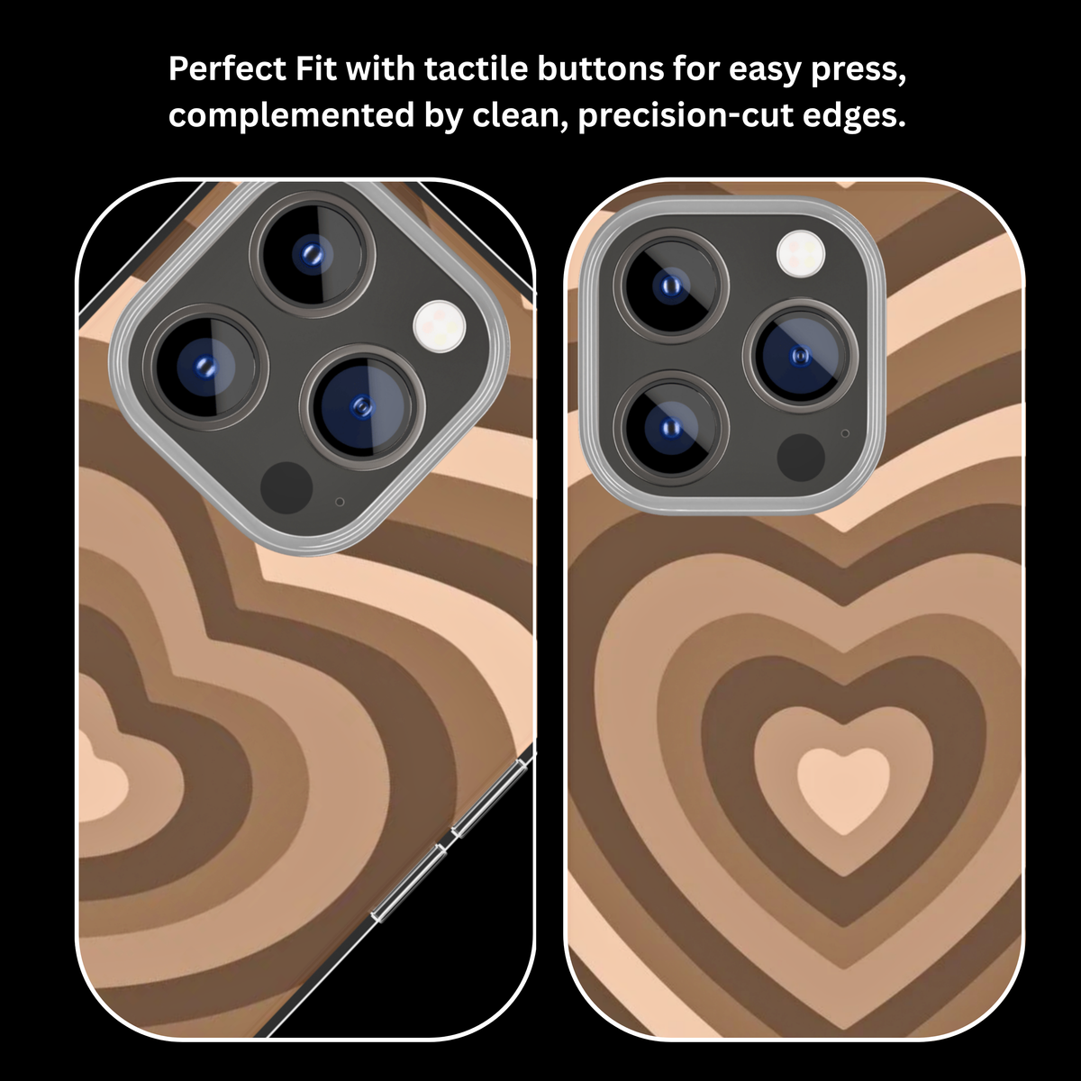 Brown Coquette Heart Pattern Aesthetic Minimalist Premium Glass Covr