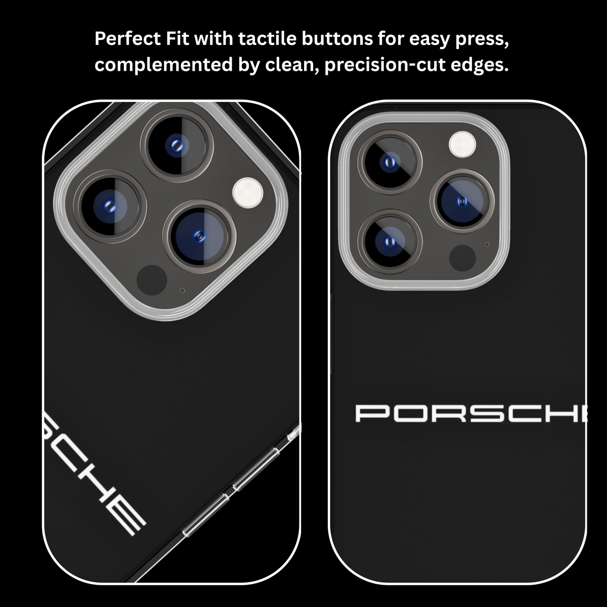 Porsche Inspired Black Premium Glass Phone Covr