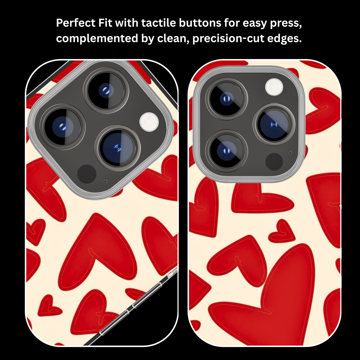 Red Heart Pattern Love Aesthetic Cute Romantic Premium Glass Covr