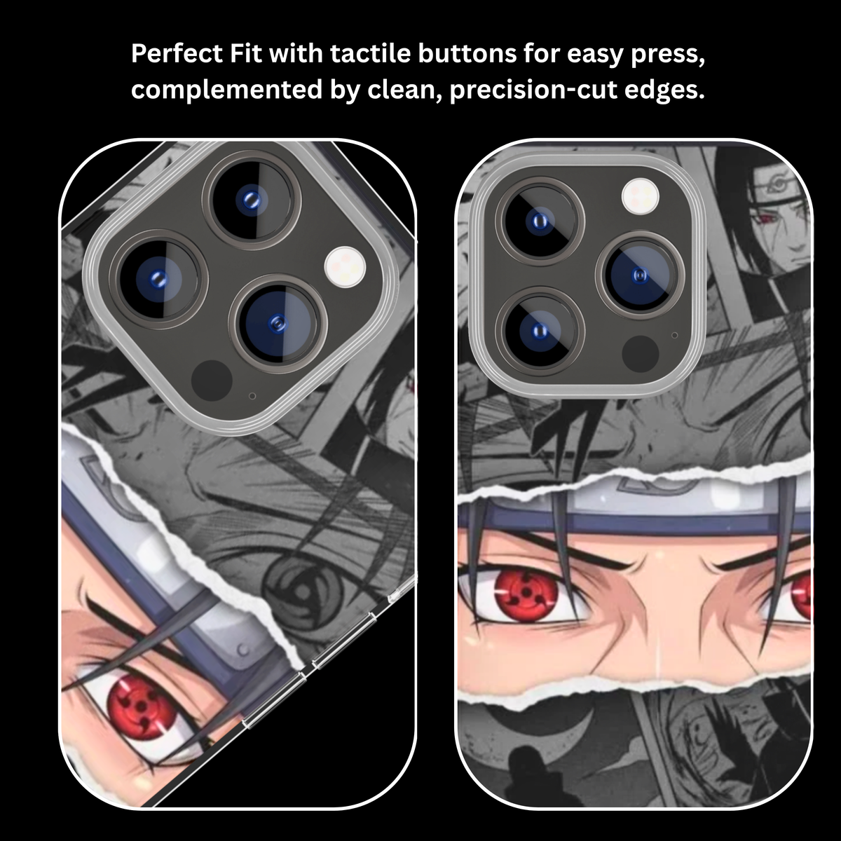 Itachi Uchiha Sharingan Torn Manga Premium Glass Covr