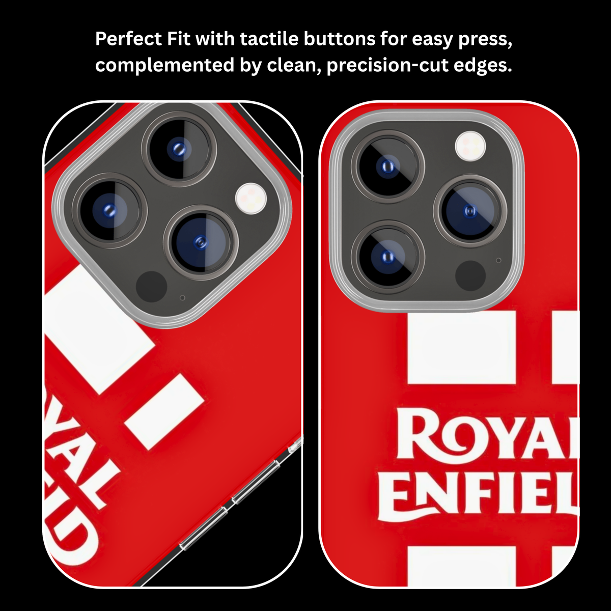 Royal Enfield Classic Motorcycle Red Racing Stripe Premium Glass Covr
