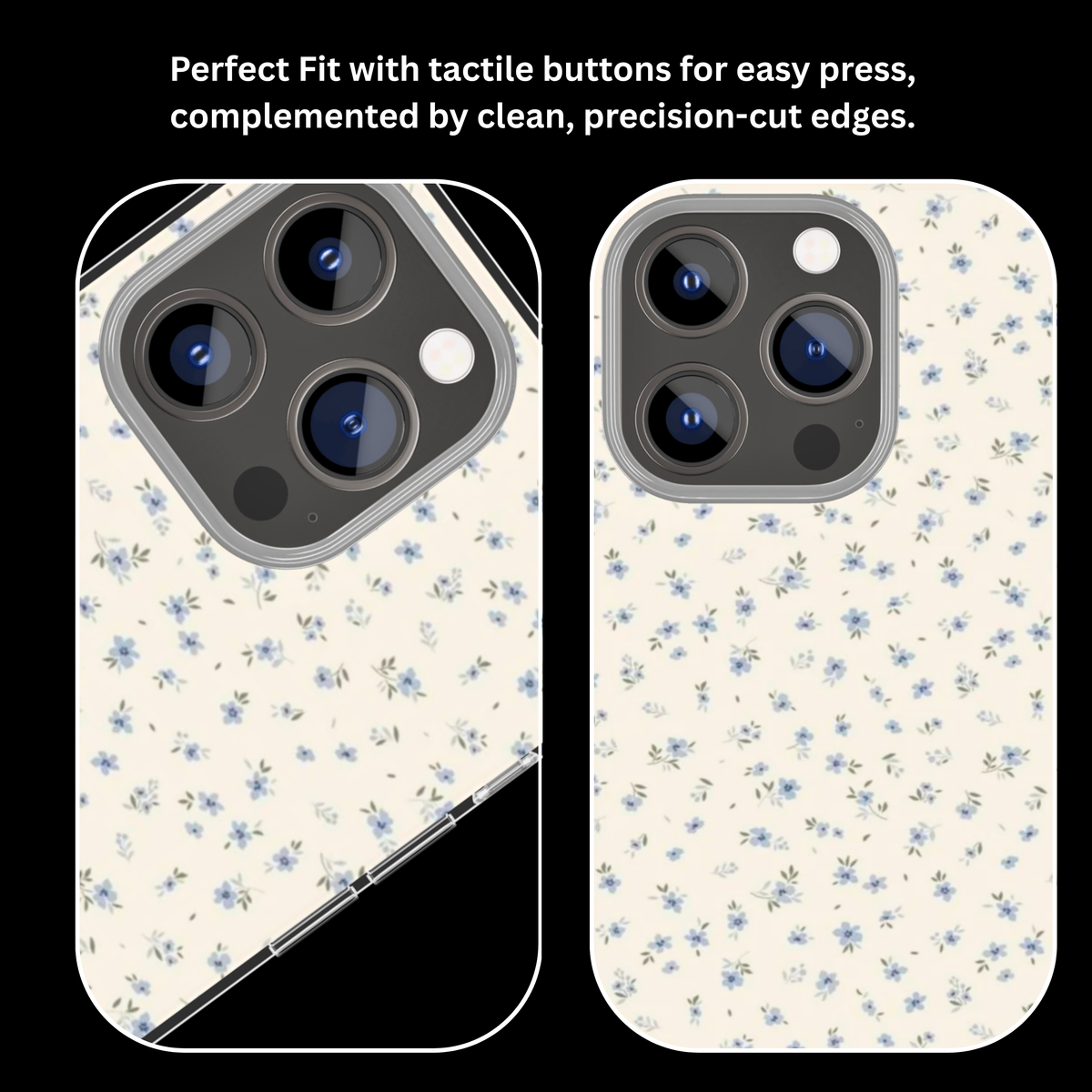 Blue Mini Floral Premium Glass Covr