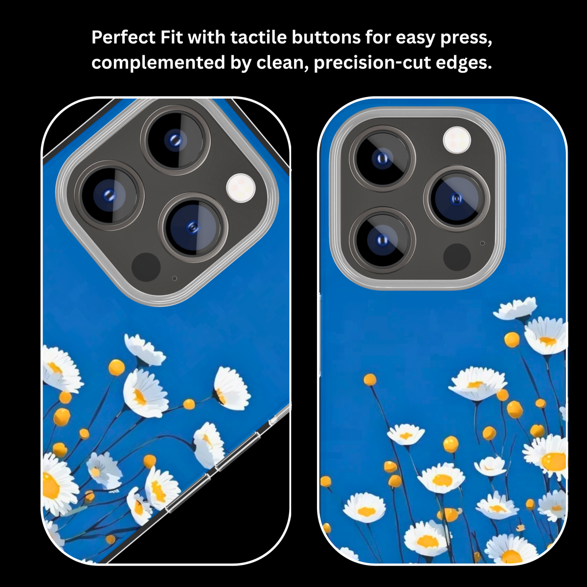 Aesthetic White Flower & Blue Floral Phone Covr