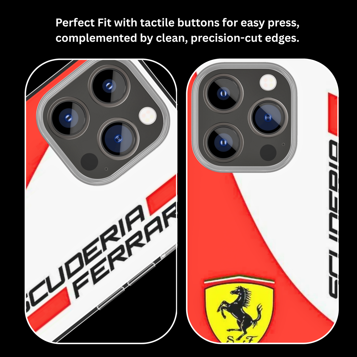 Scuderia Ferrari Racing Red & White Motorsport Premium Glass Covr