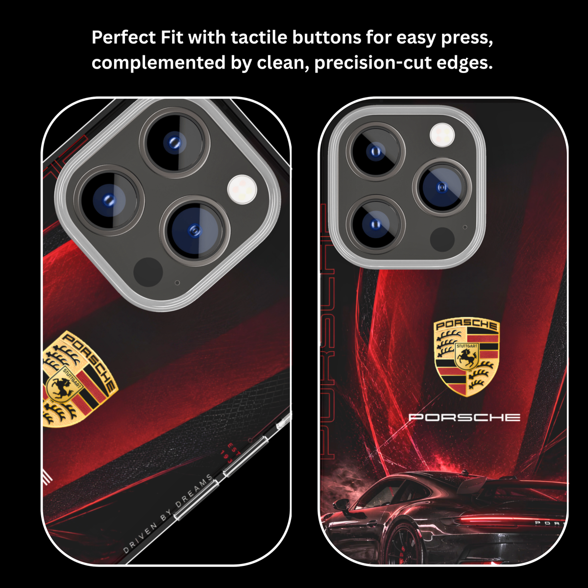Porsche 911 GT3 Black & Red Luxury Sports Car Premium Glass Phone Covr