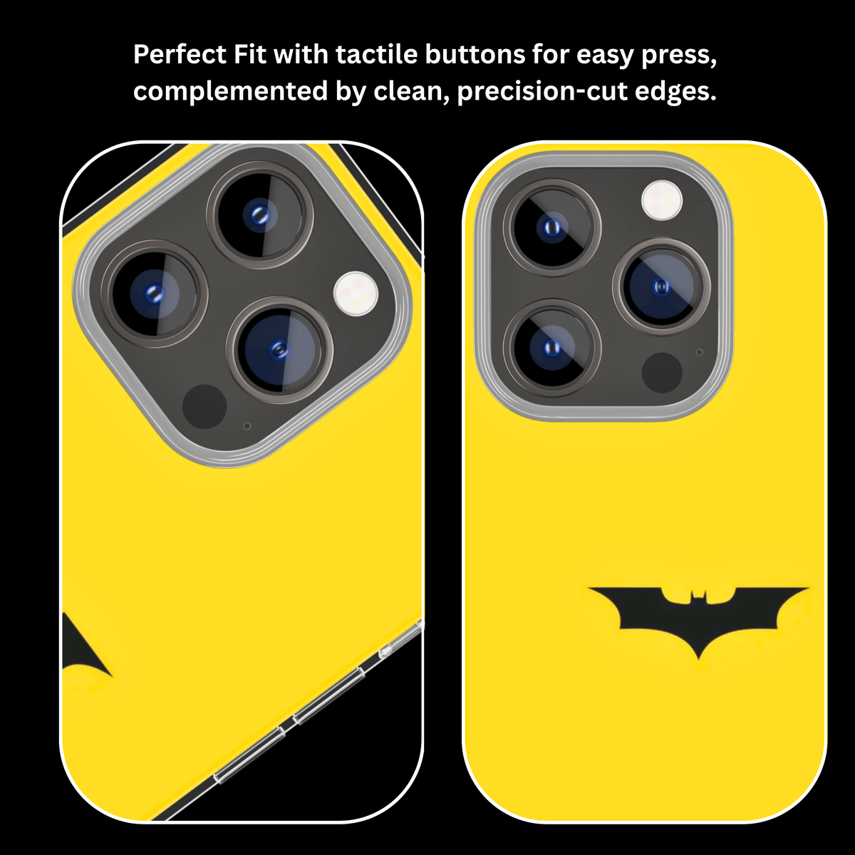 Minimalist Batman Inspired Yellow Premium Glass Phone Covr