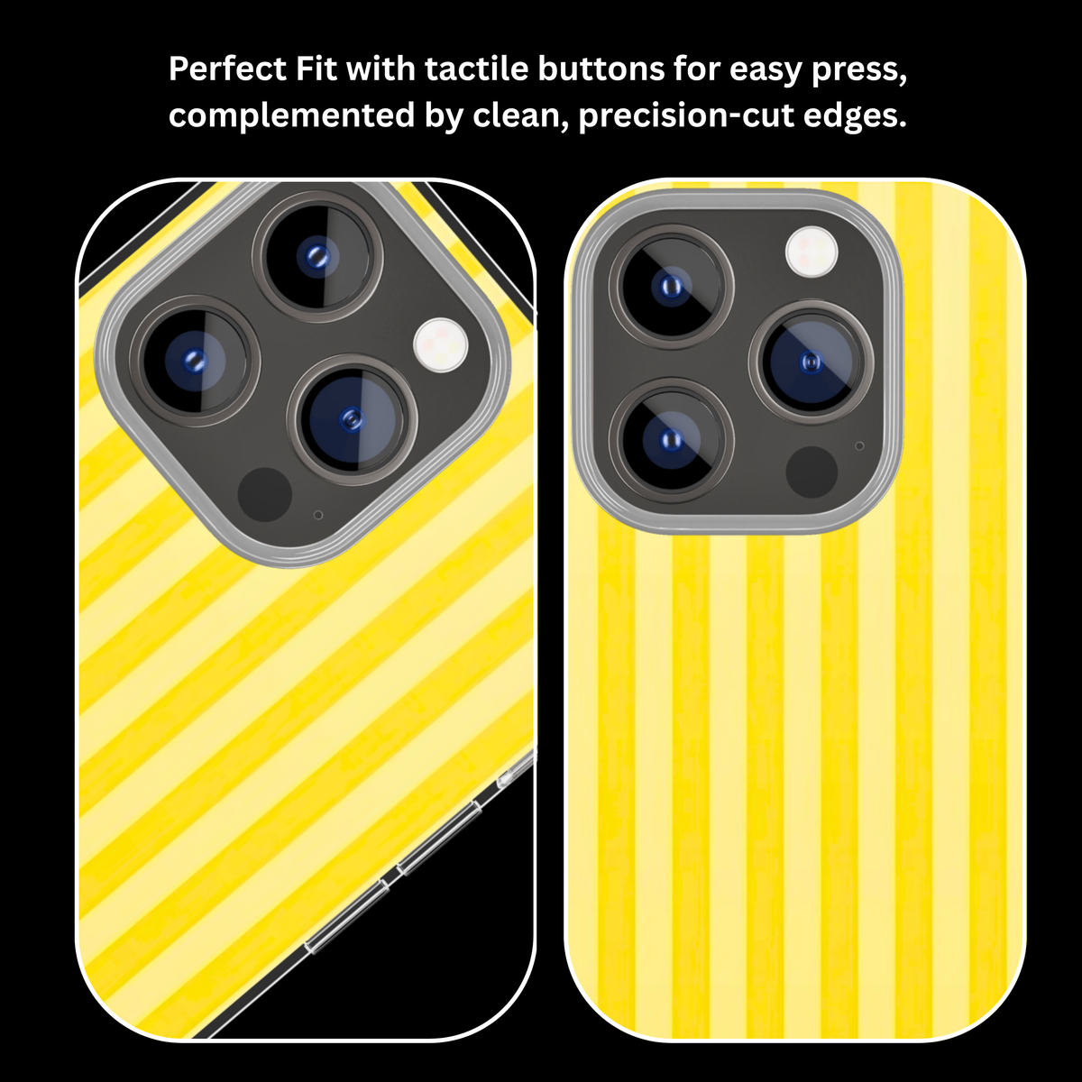 Yellow Striped Minimalist Aesthetic Premium Glass Covr