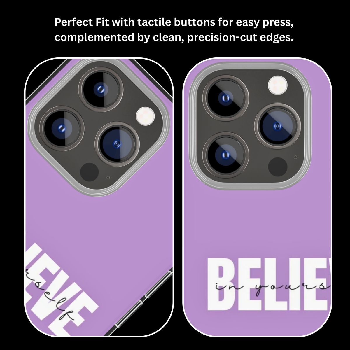 Believe In Yourself Purple Motivational Quote Premium Glass Covr