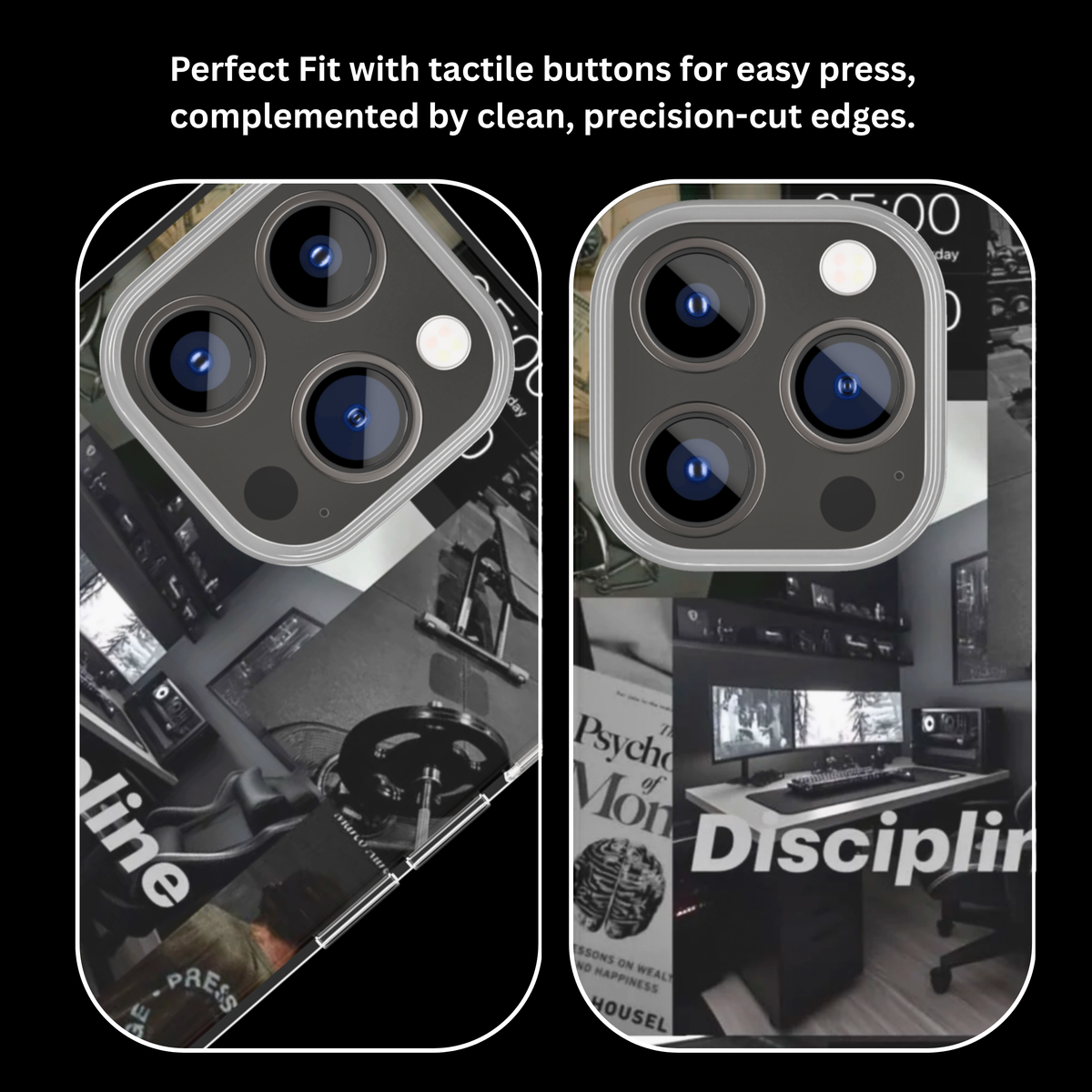 Discipline Motivation Gym & Productivity Aesthetic Premium Glass Covr