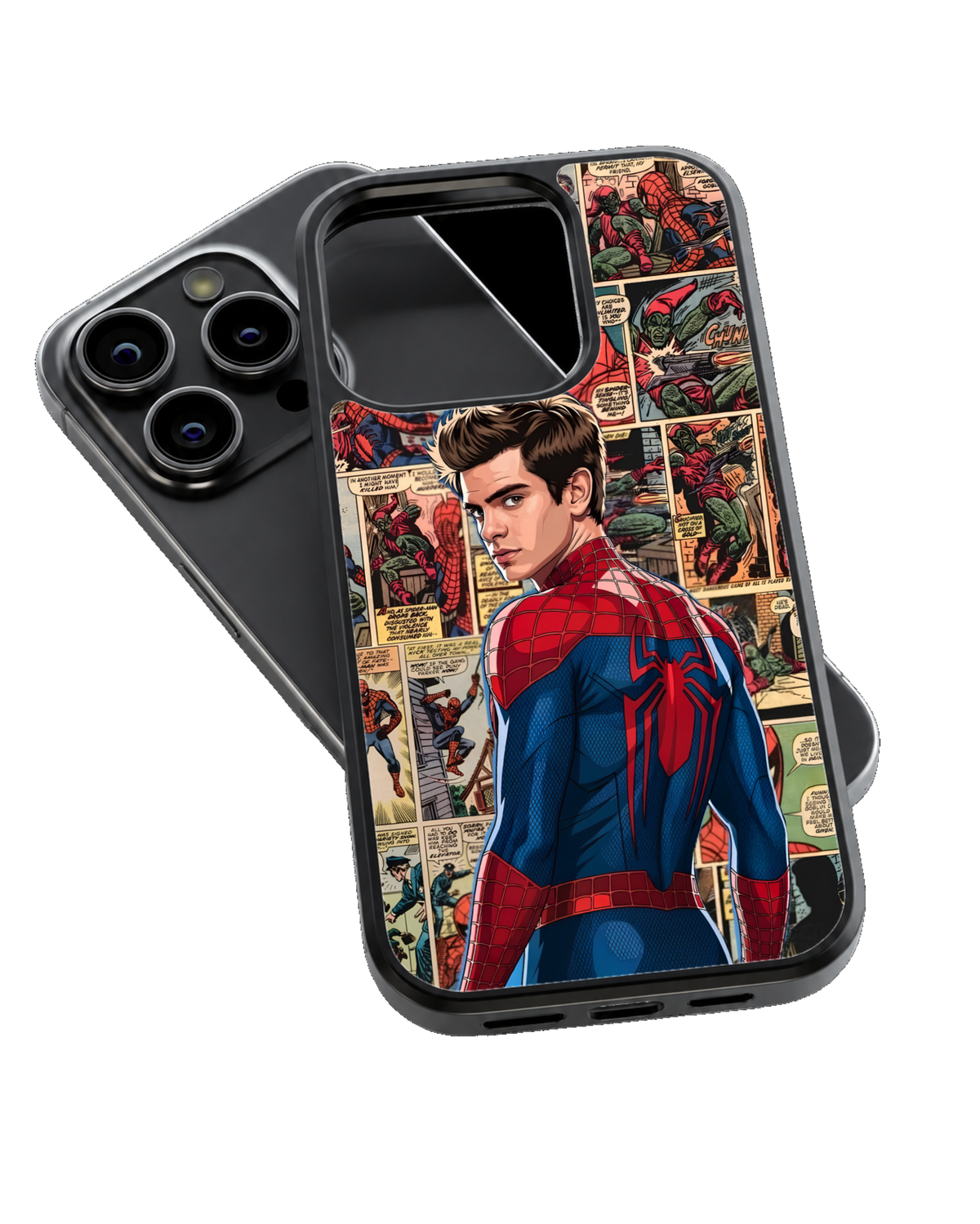 Andrew Garfield Spider-Man Vintage Comic Book Artwork Premium Glass Covr
