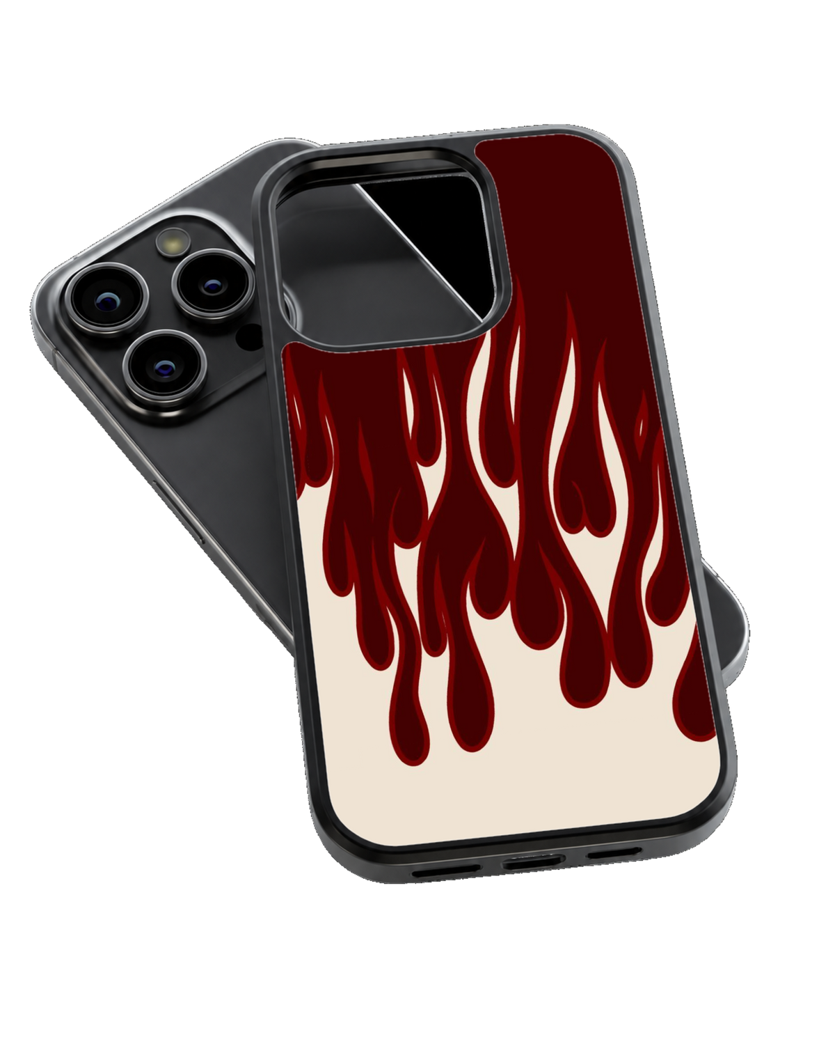 Dark Red Flame Drip Abstract Streetwear Aesthetic Premium Glass Covr