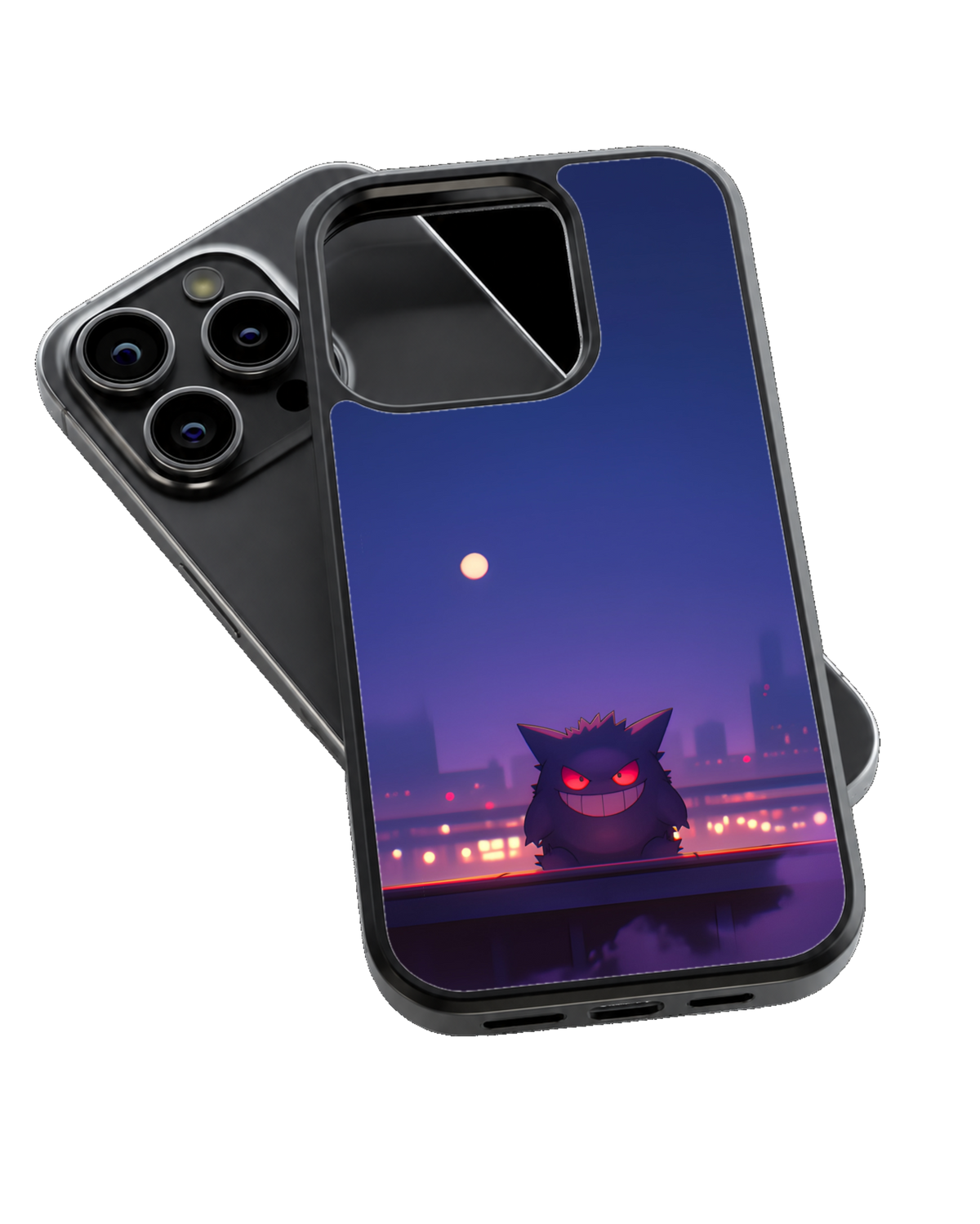 Gengar Night Theme Glass Phone Covr