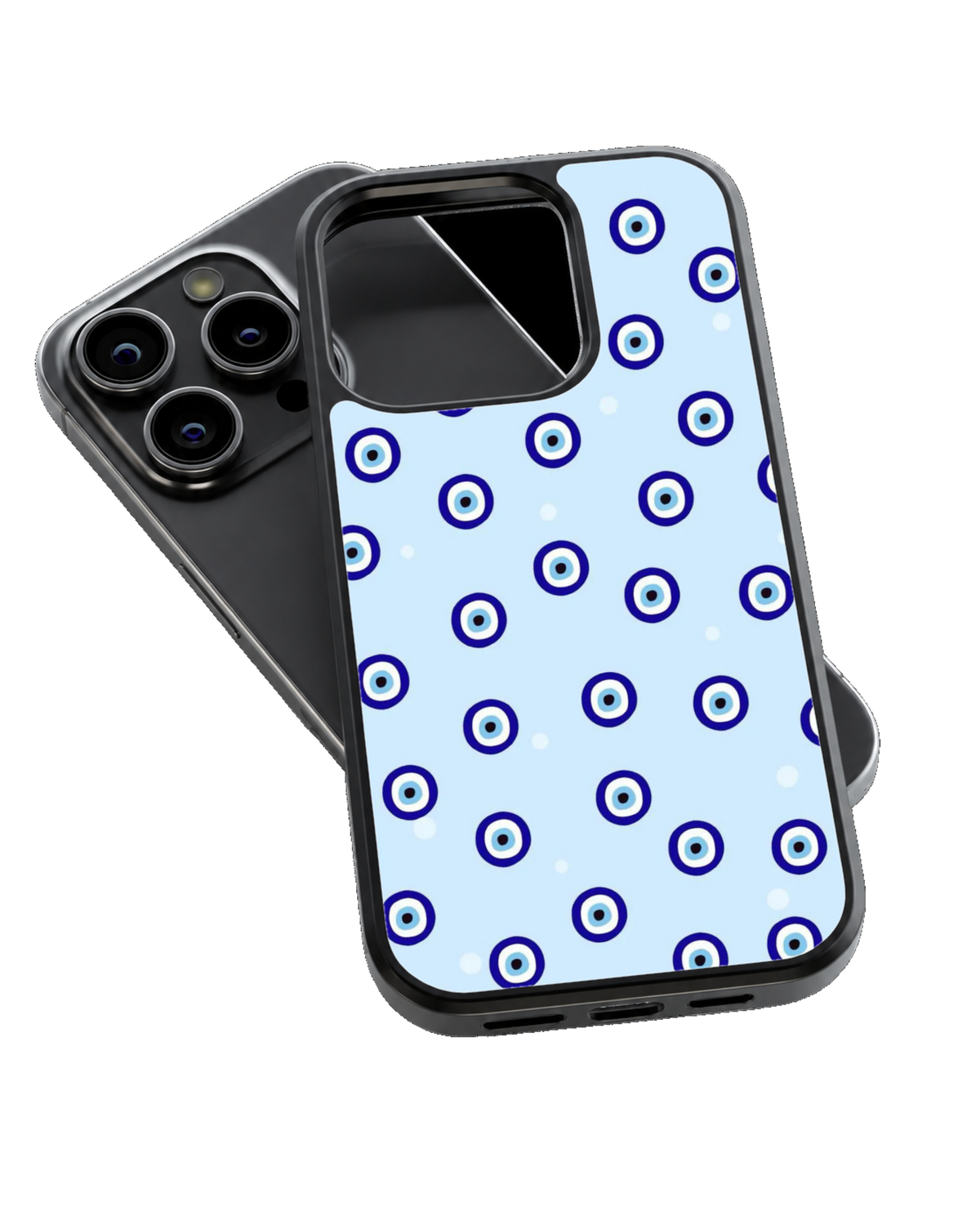 Evil Eye Blue Aesthetic Nazar Pattern Minimalist Premium Glass Covr