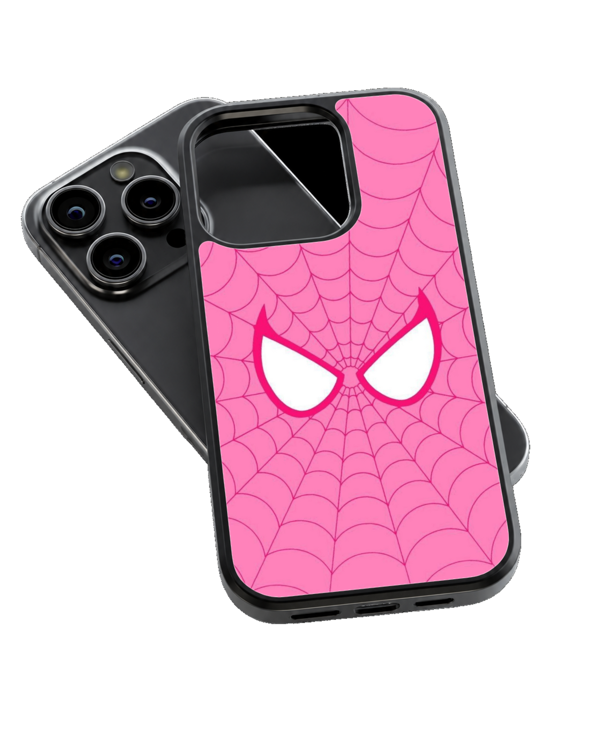 Pink Spider Web Minimalist Spider-Man Inspired Premium Glass Covr