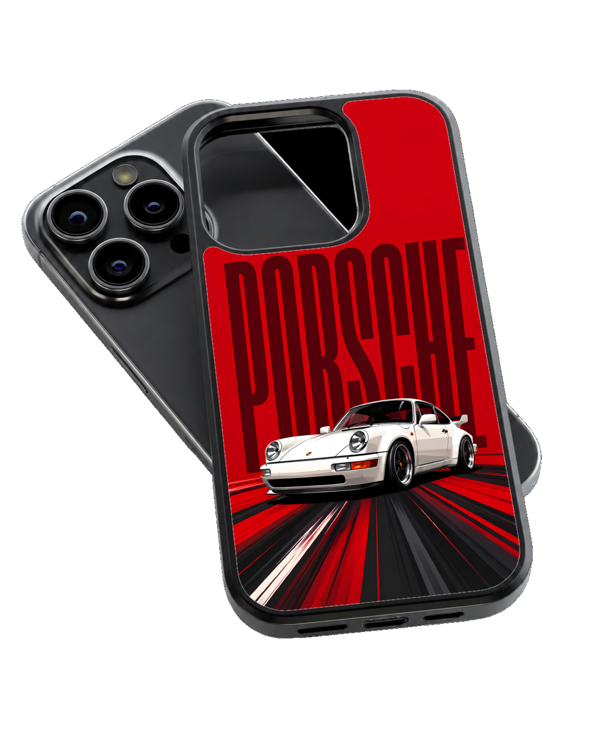 Red Porsche 911 Classic Sports Car Racing Aesthetic Premium Glass Covr