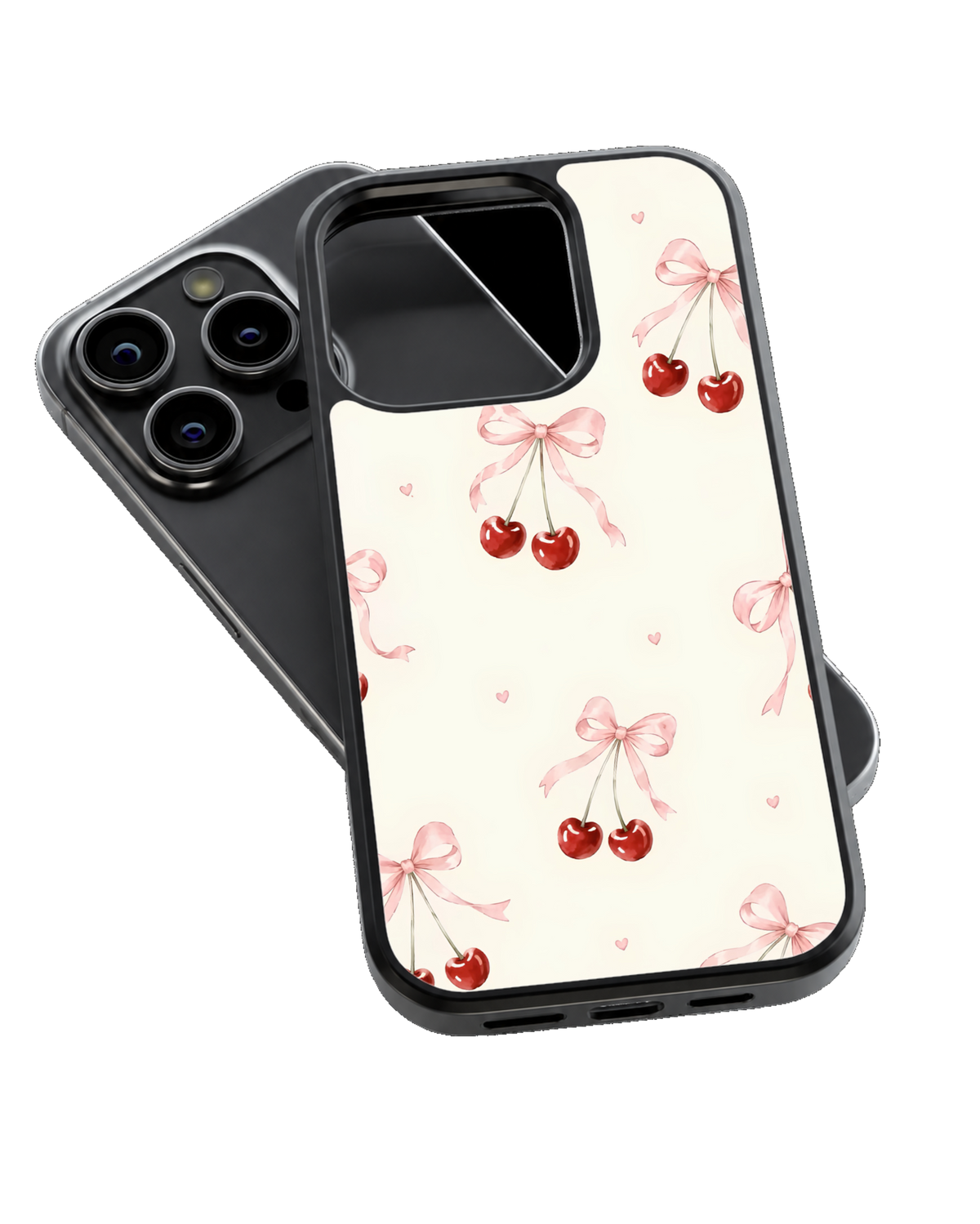 Cherry Bow Aesthetic Premium Glass Covr