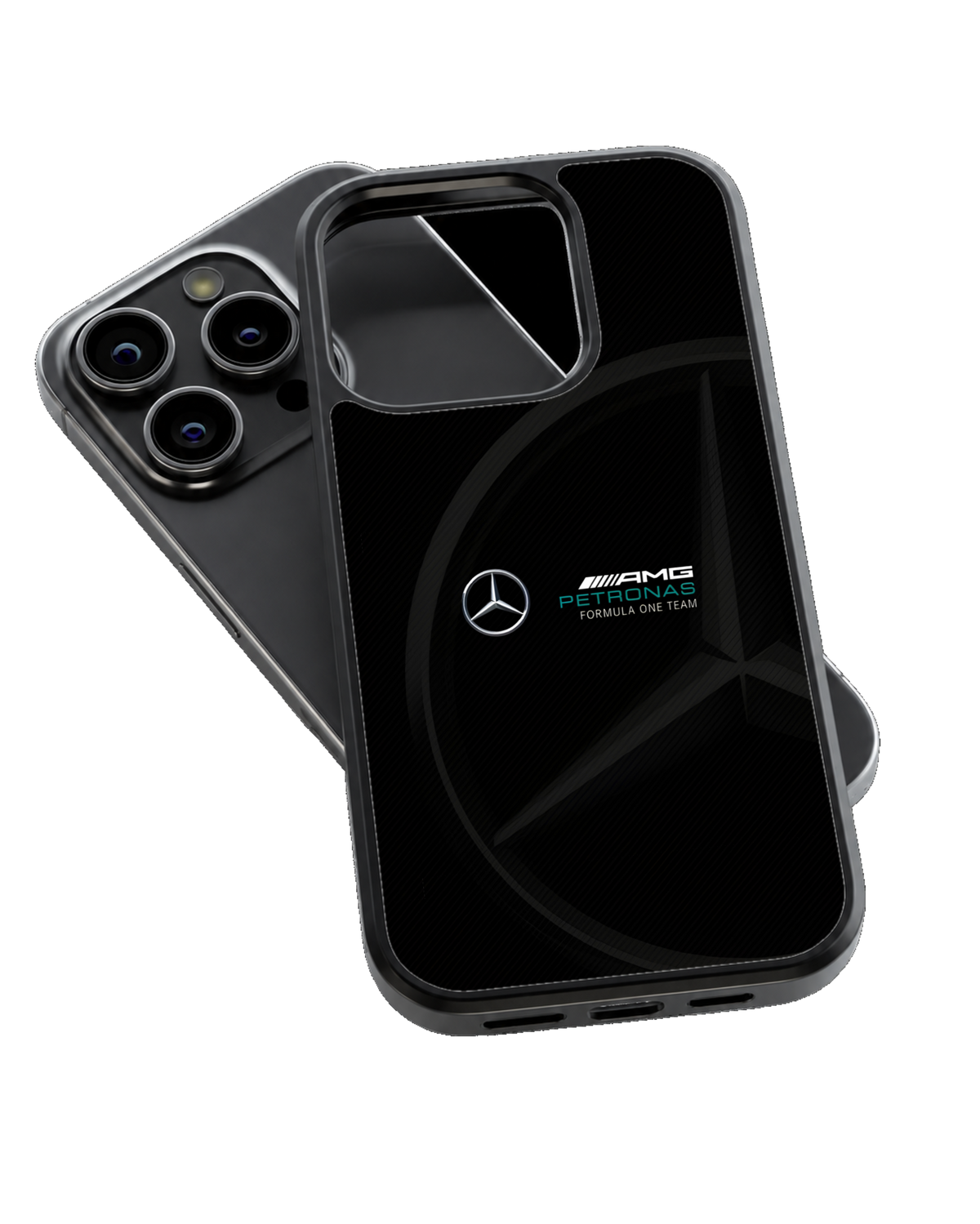 Mercedes AMG Petronas F1 Black Carbon Fiber Motorsport Racing Premium Glass Covr