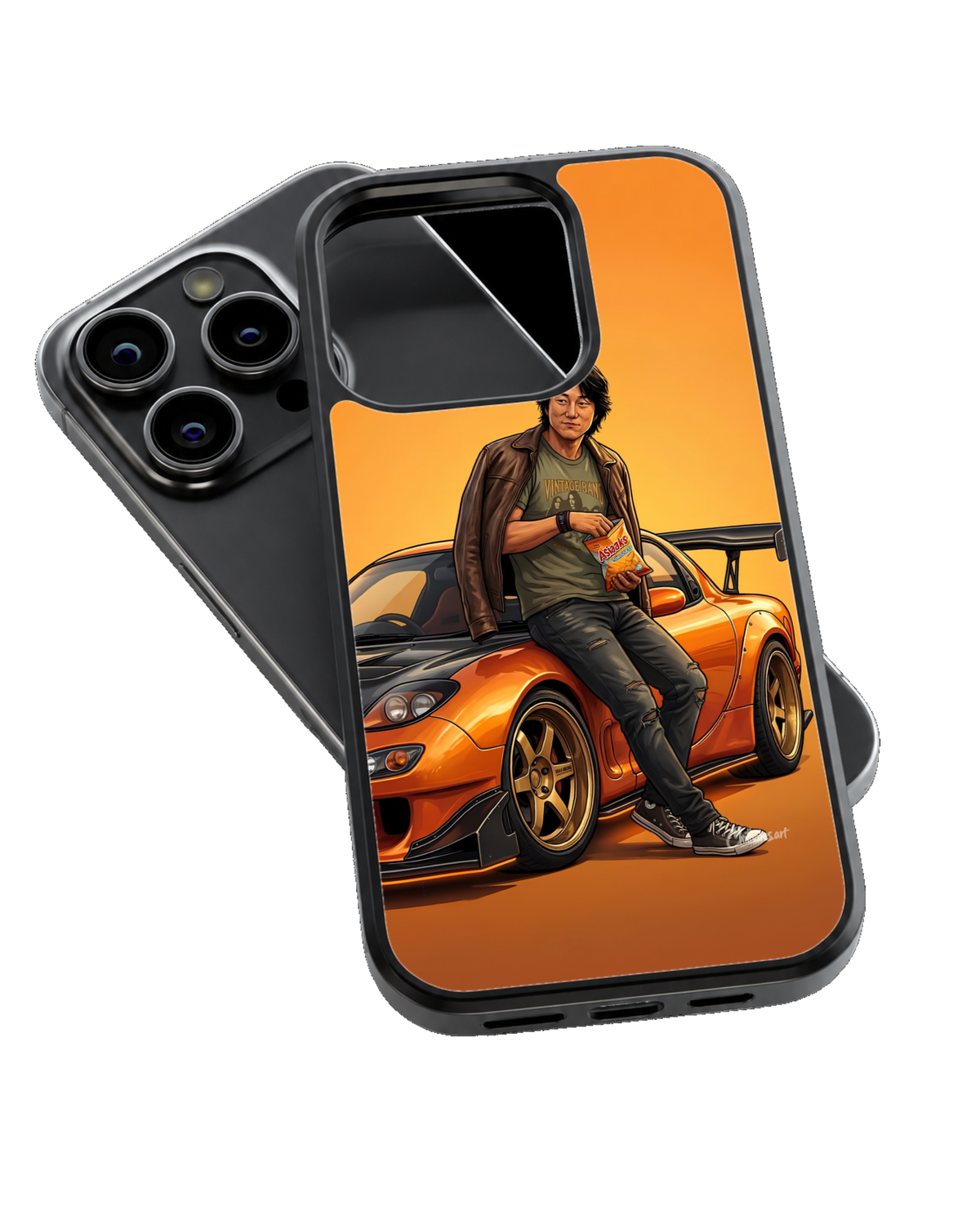 Han Tokyo Drift Orange RX-7 Fast & Furious JDM Car Aesthetic Premium Glass Covr