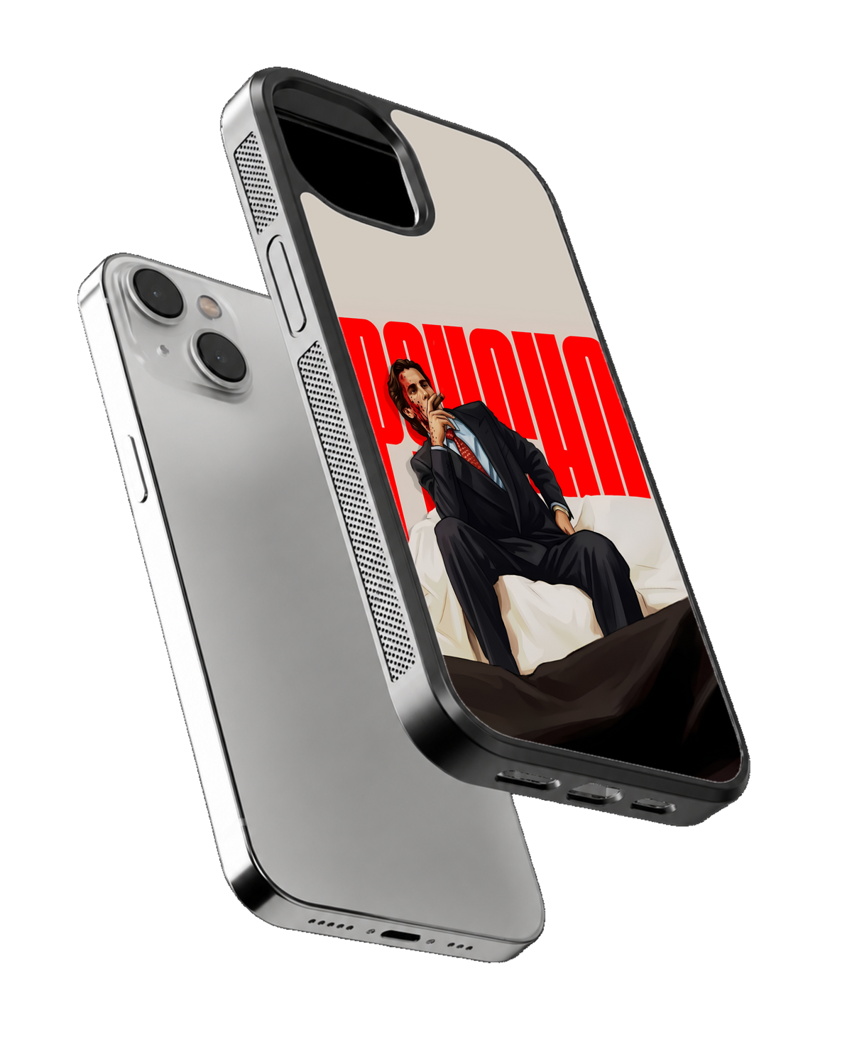 American Psycho Patrick Bateman Red Poster Aesthetic Premium Glass Covr