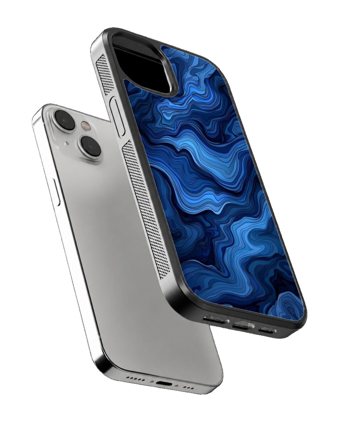 Blue Marble Swirl Abstract Aesthetic Premium Glass Covr