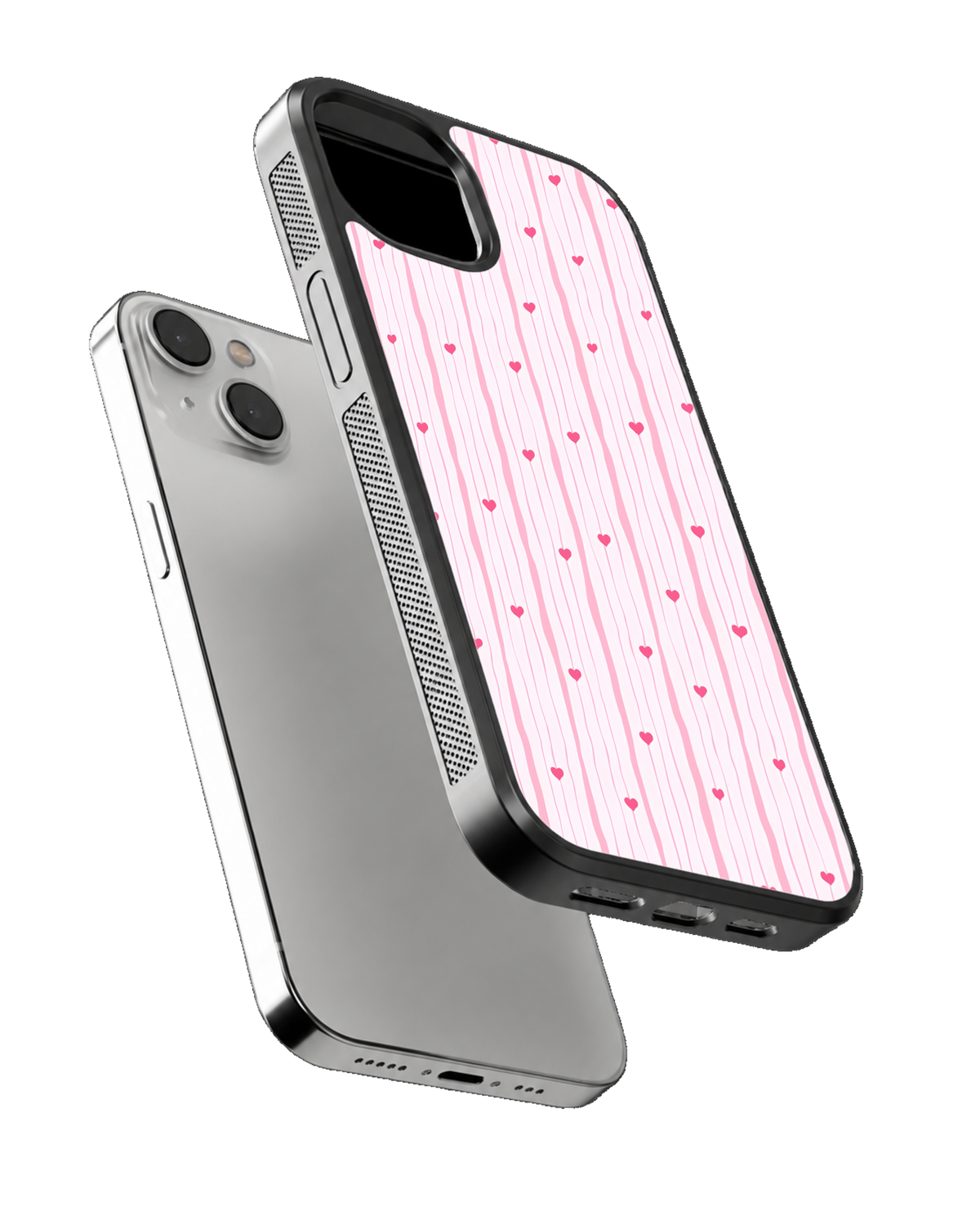 Cute Aesthetic Heart Pattern Glass Phone Covr