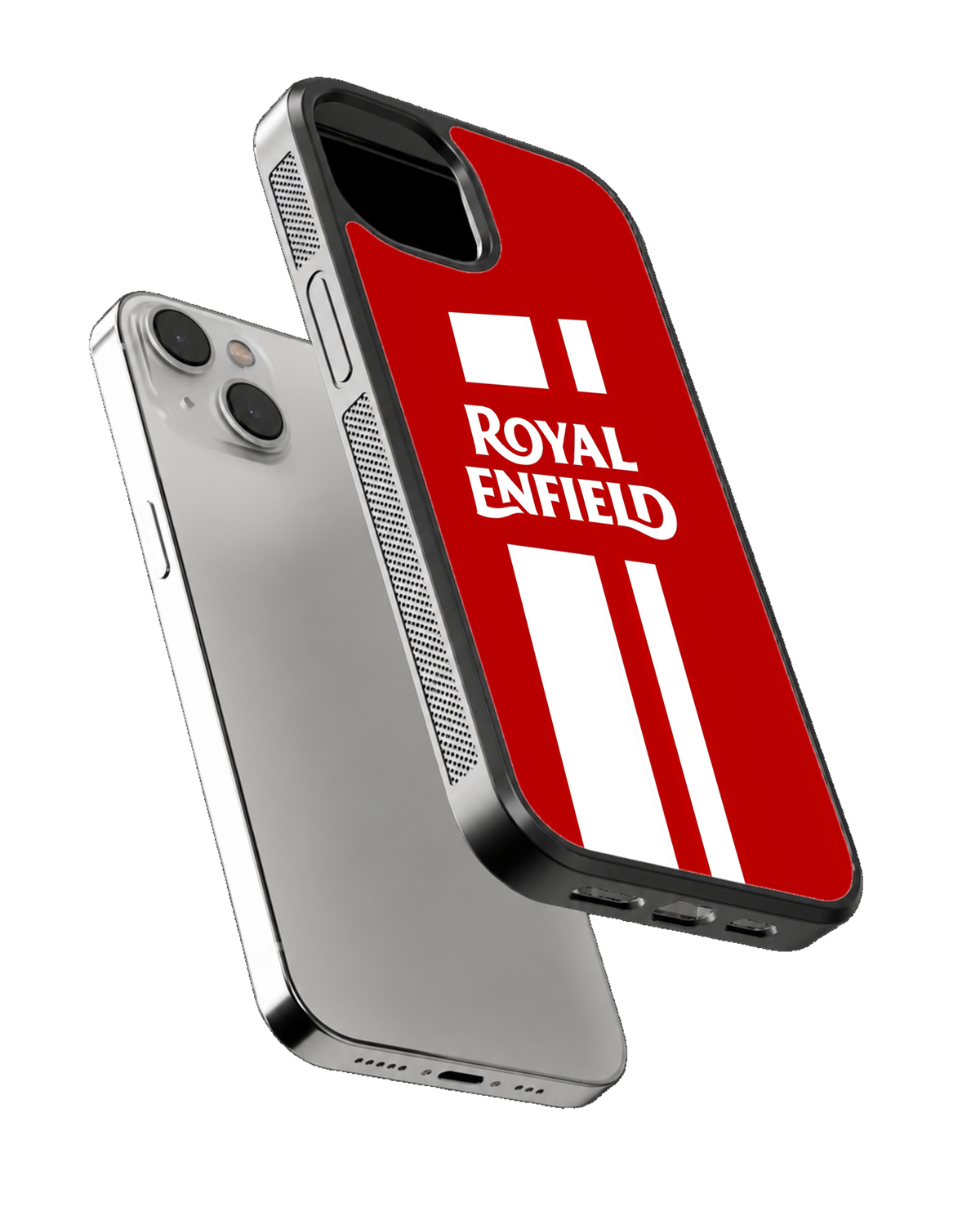Royal Enfield Classic Motorcycle Red Racing Stripe Premium Glass Covr