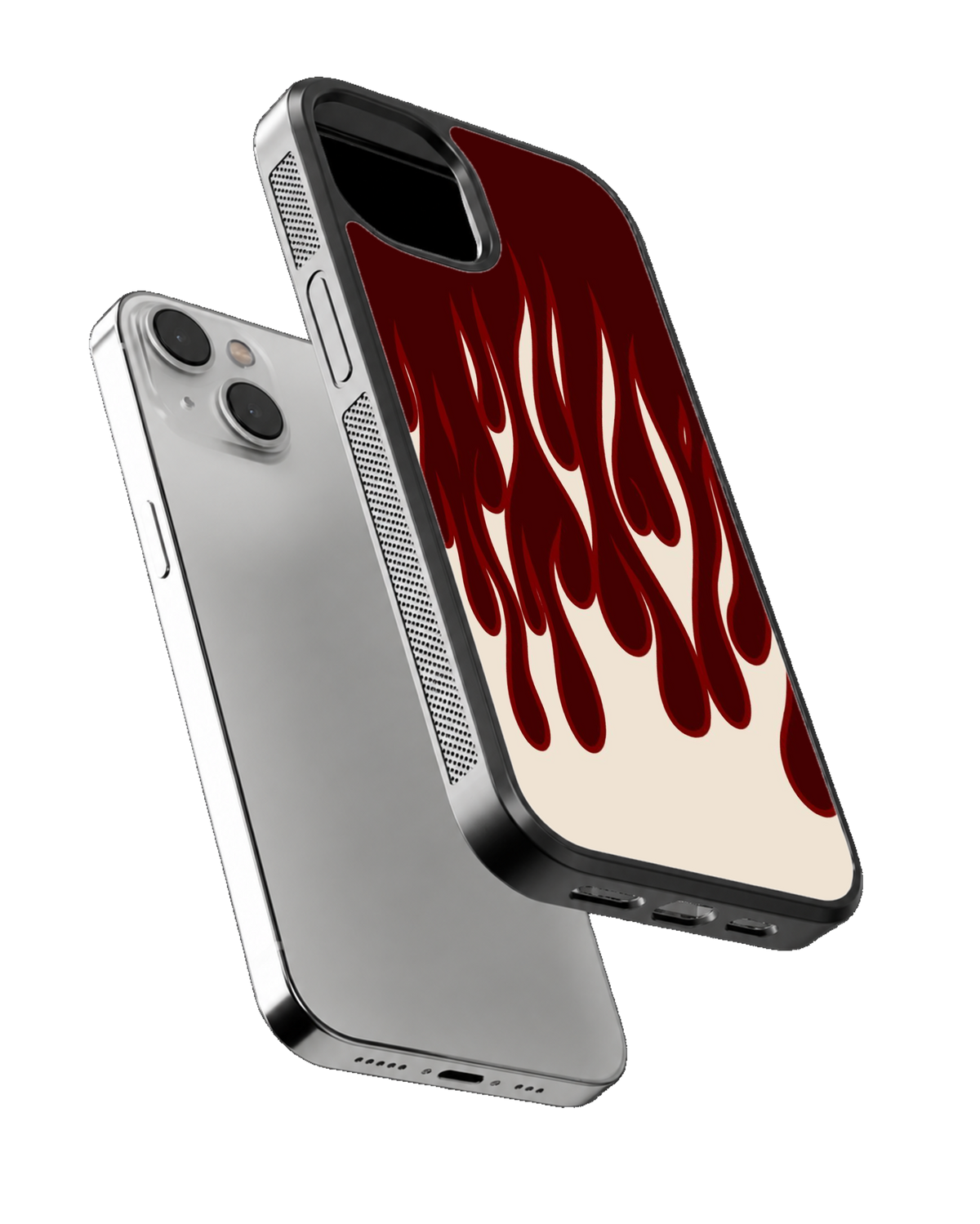 Dark Red Flame Drip Abstract Streetwear Aesthetic Premium Glass Covr