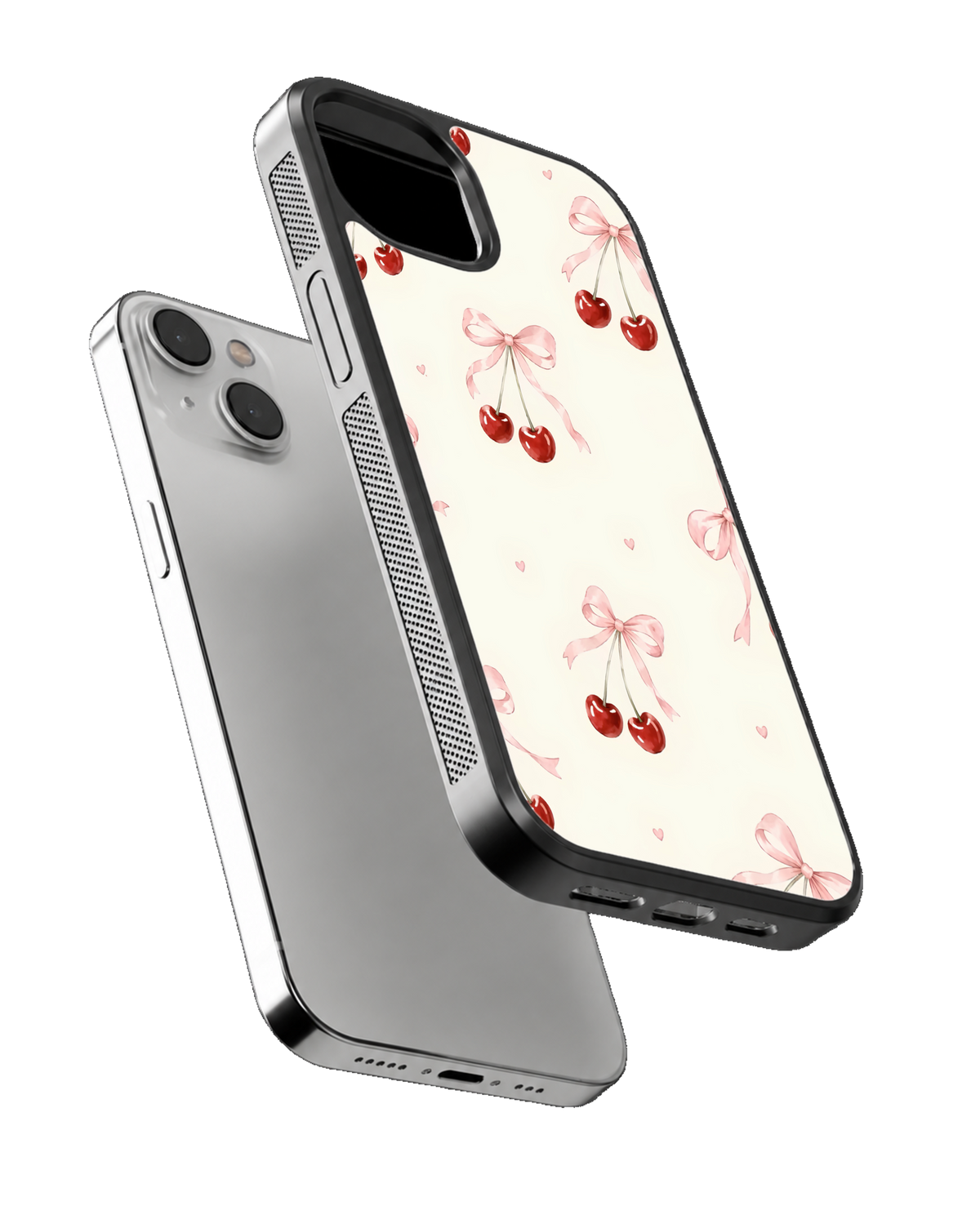 Cherry Bow Aesthetic Premium Glass Covr