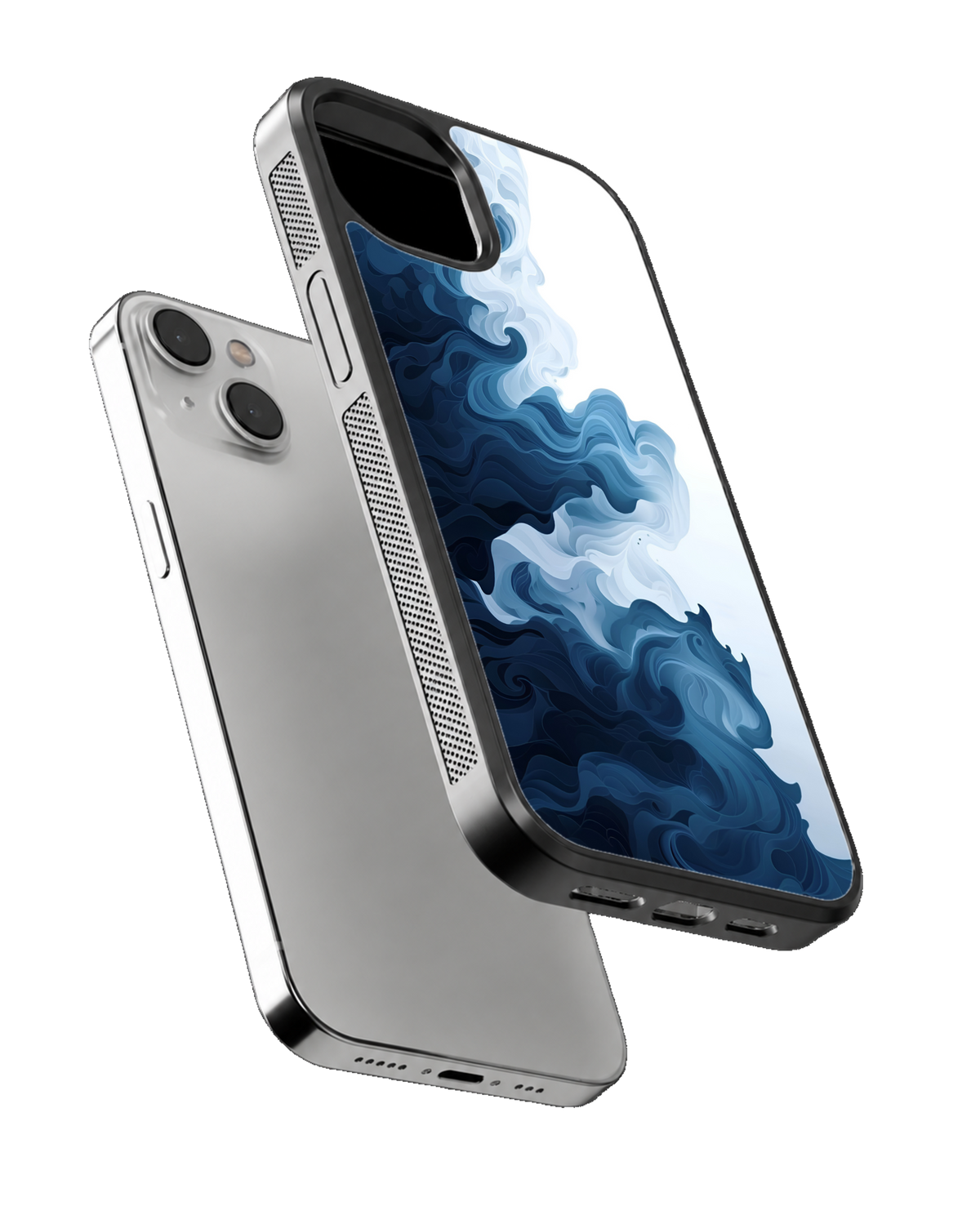 Blue Ocean Wave Abstract Premium Glass Phone Covr