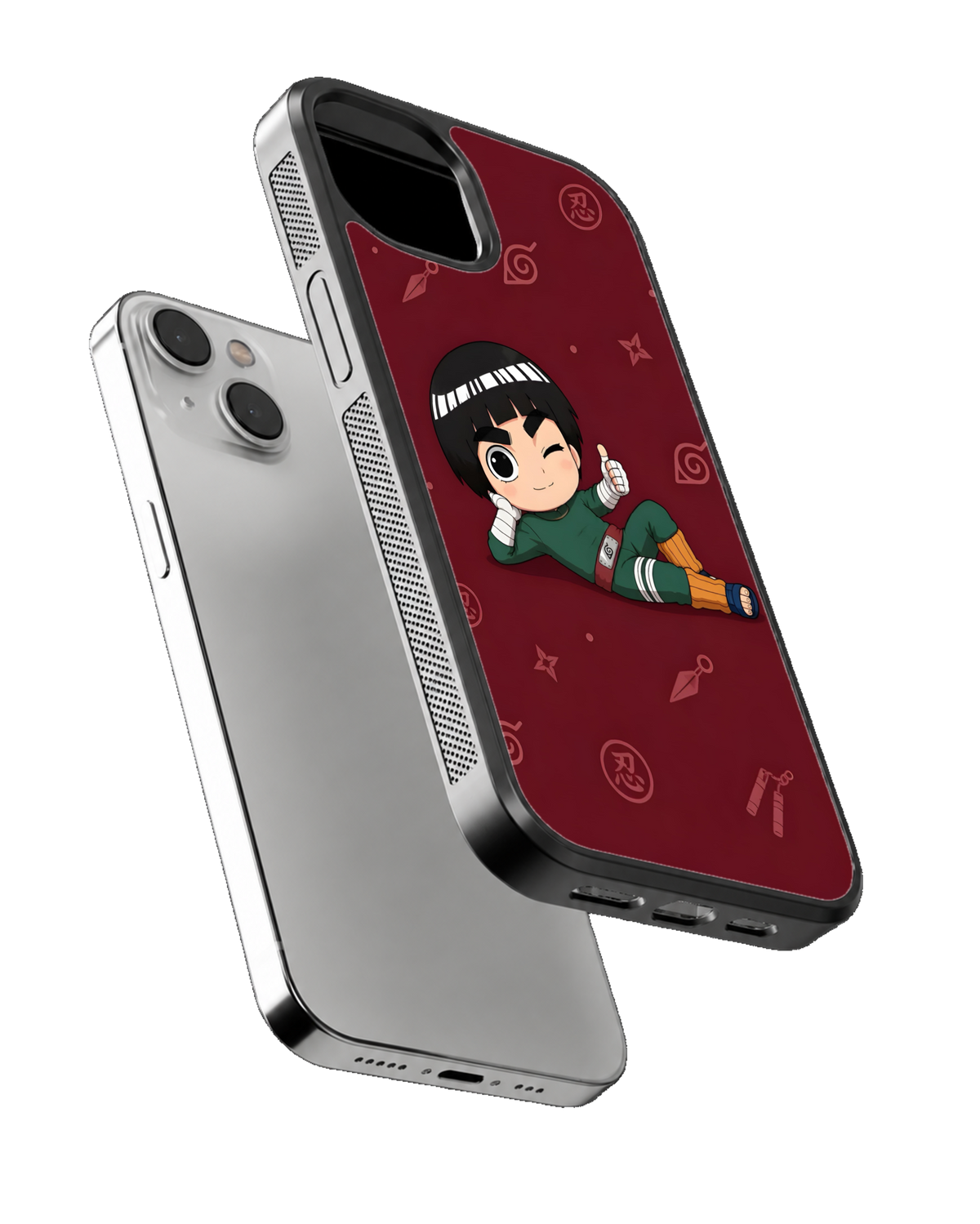 Rock Lee Chibi Character Theme Glass Phone Covr