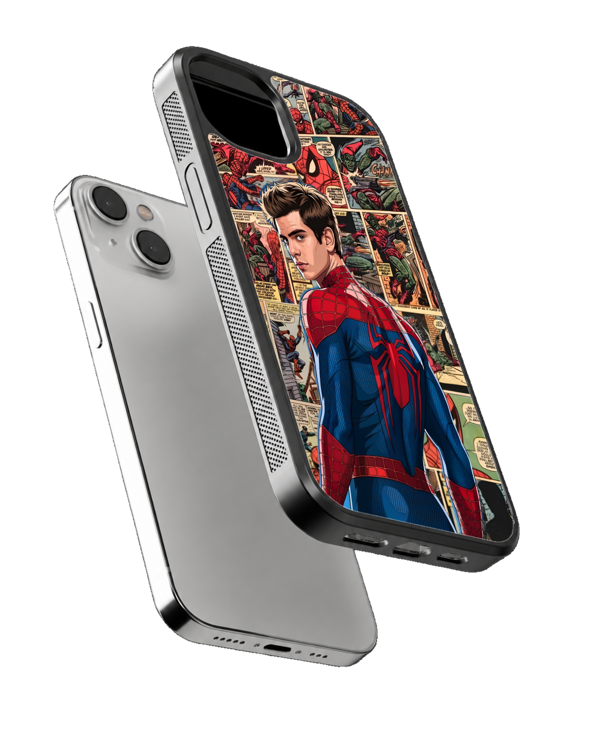 Andrew Garfield Spider-Man Vintage Comic Book Artwork Premium Glass Covr