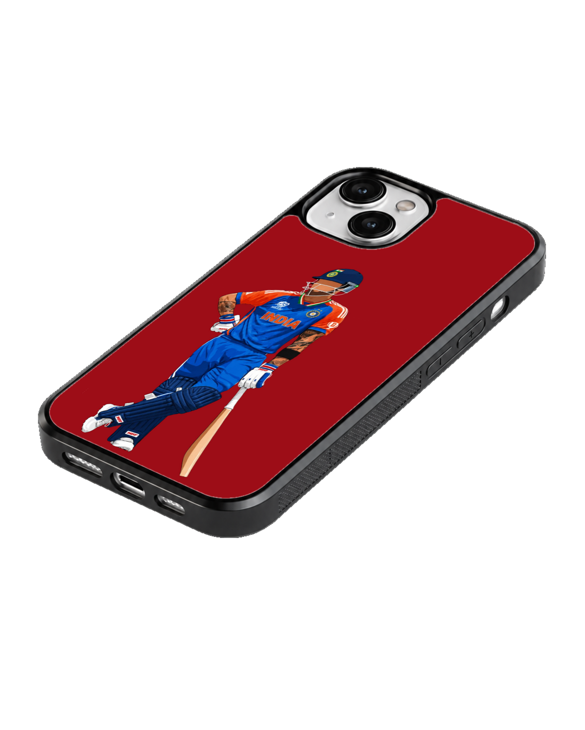 Virat Kohli Silhouette Indian Cricket Premium Glass Covr