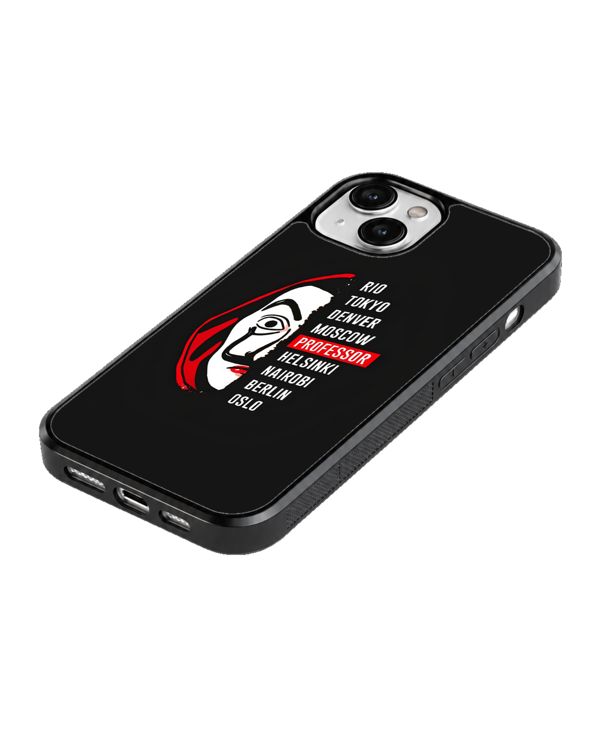 Money Heist Black & Red Graphic Premium Glass Covr