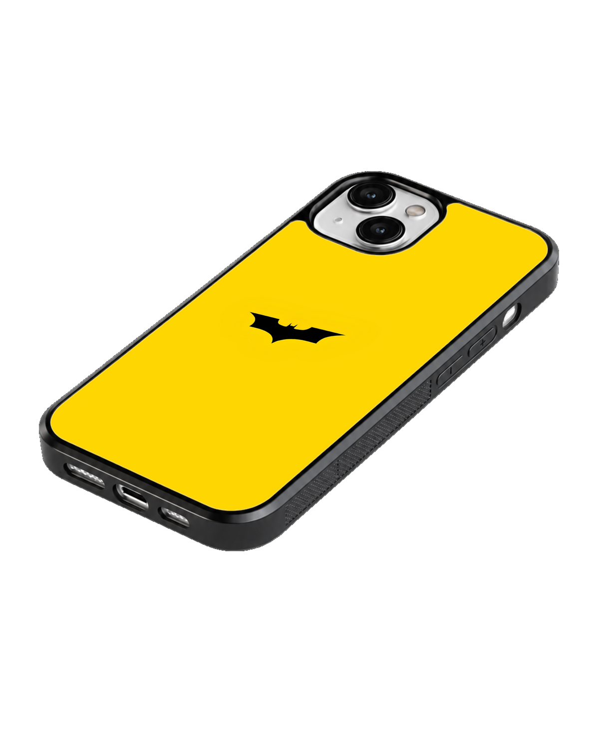 Minimalist Batman Inspired Yellow Premium Glass Phone Covr