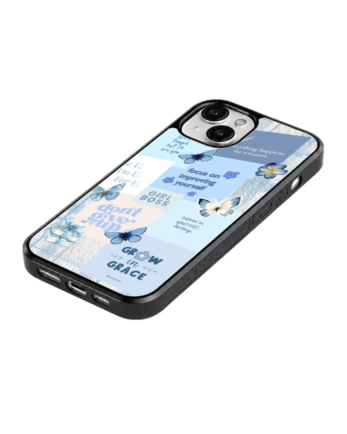 Blue Butterfly Dreams Premium Glass Phone Covr