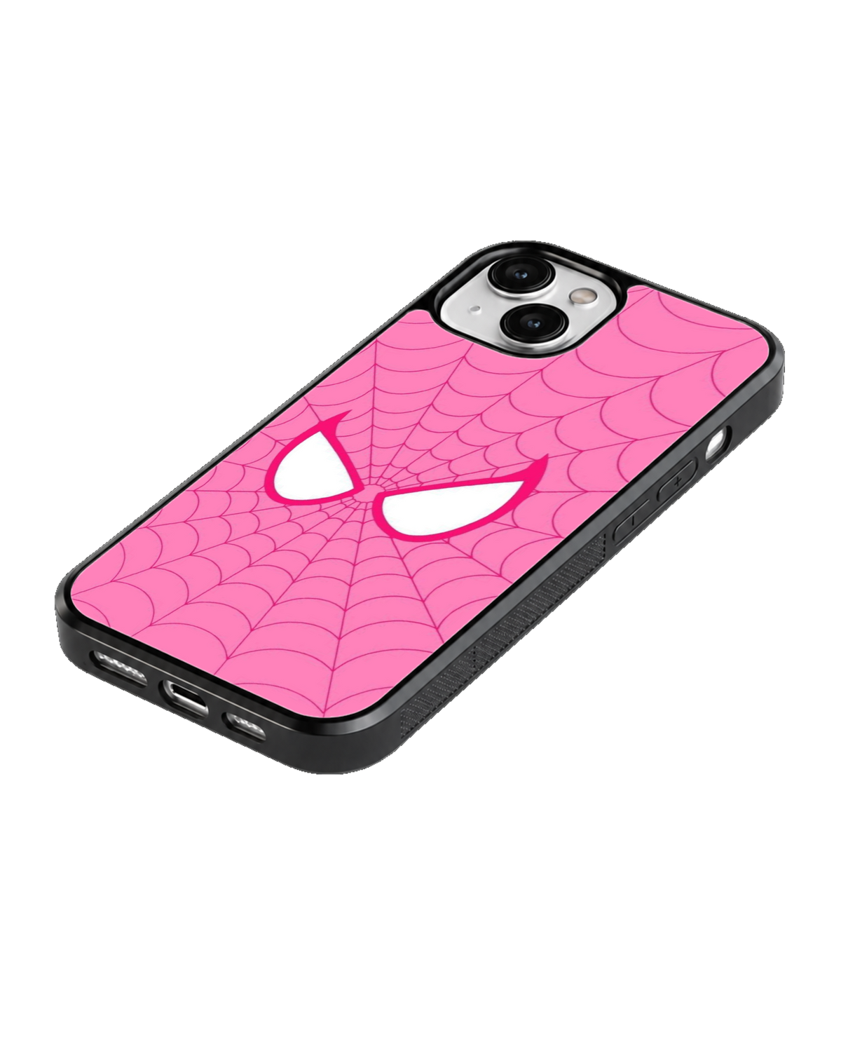 Pink Spider Web Minimalist Spider-Man Inspired Premium Glass Covr