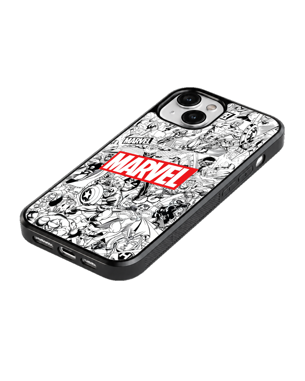 Marvel Comic Black & White Aesthetic Glass Phone Covr