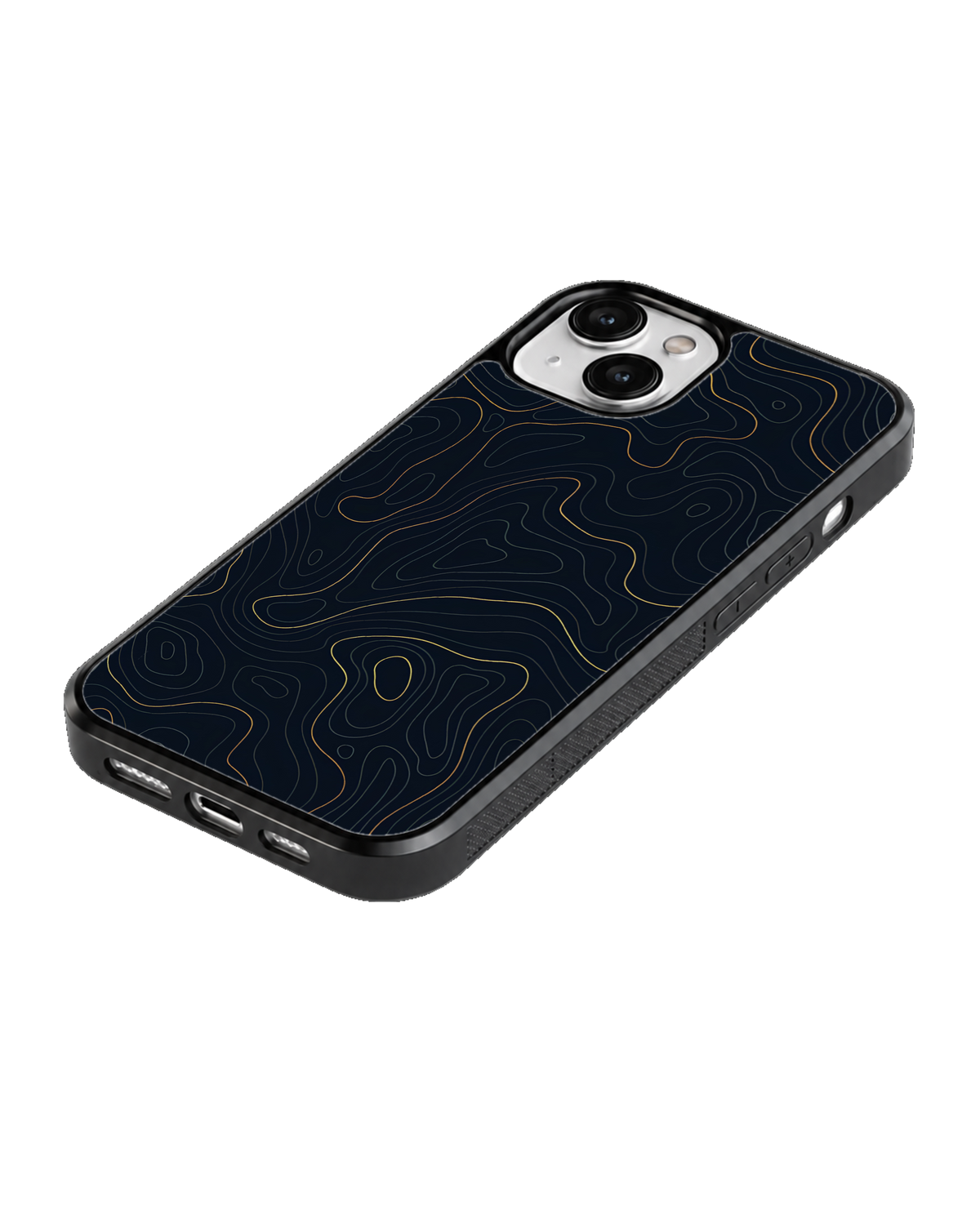 Dark Topographic Lines Premium Glass Phone Covr