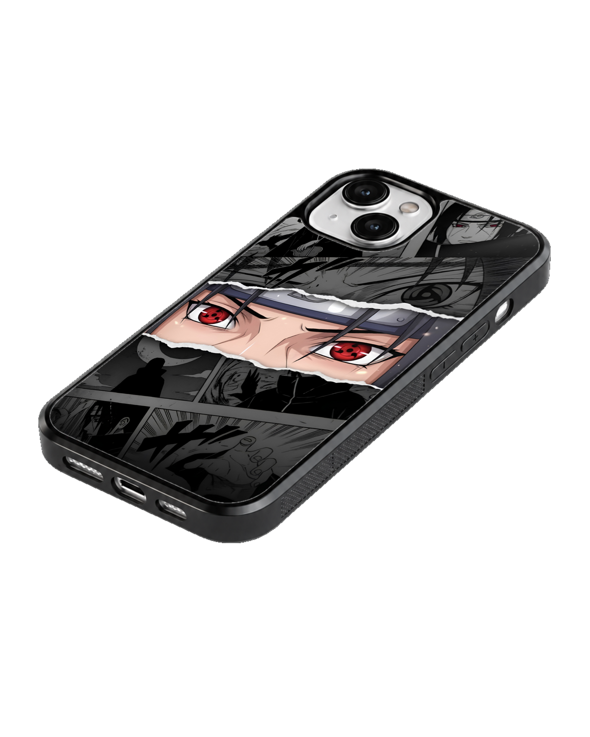 Itachi Uchiha Sharingan Torn Manga Premium Glass Covr