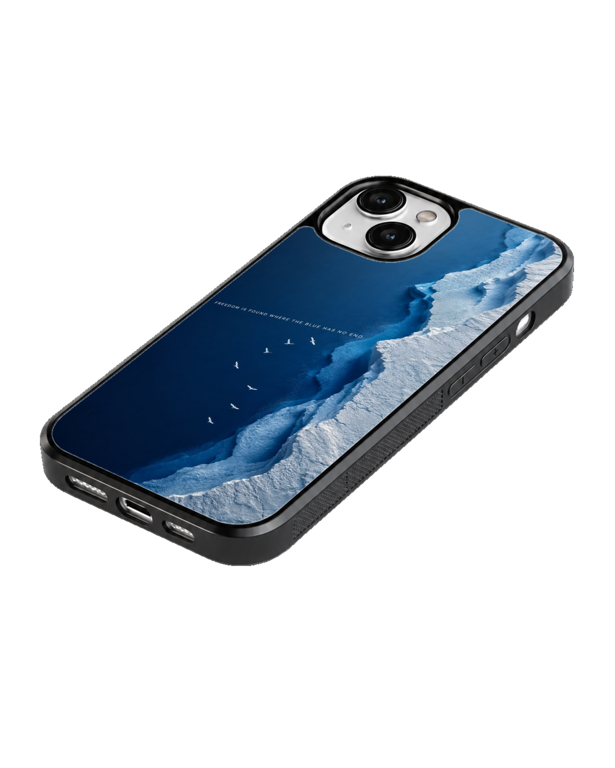 Freedom Blue Ocean Aesthetic Minimalist Nature Premium Glass Covr