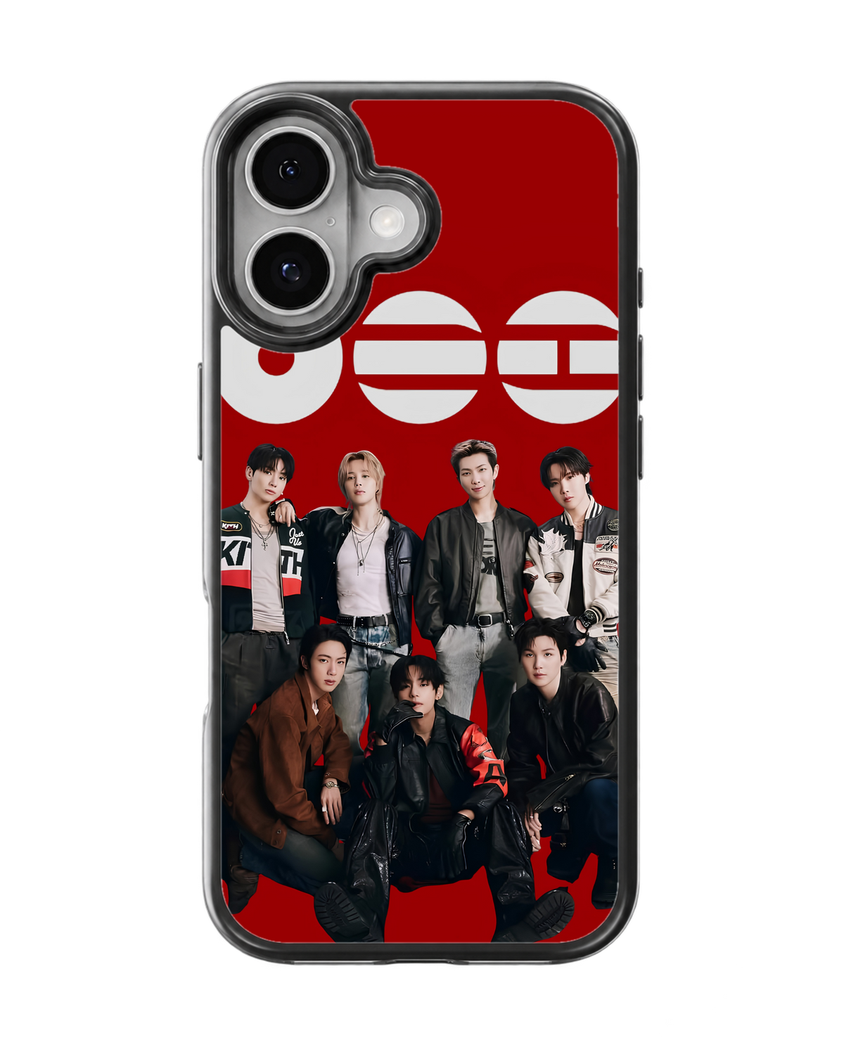 BTS Red Logo Group Photo K-Pop Aesthetic Premium Glass Covr