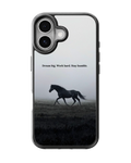Dream Big Work Hard Stay Humble Black Horse Motivational Premium Glass Covr