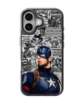 Captain America Vintage Comic Collage Premium Glass Covr
