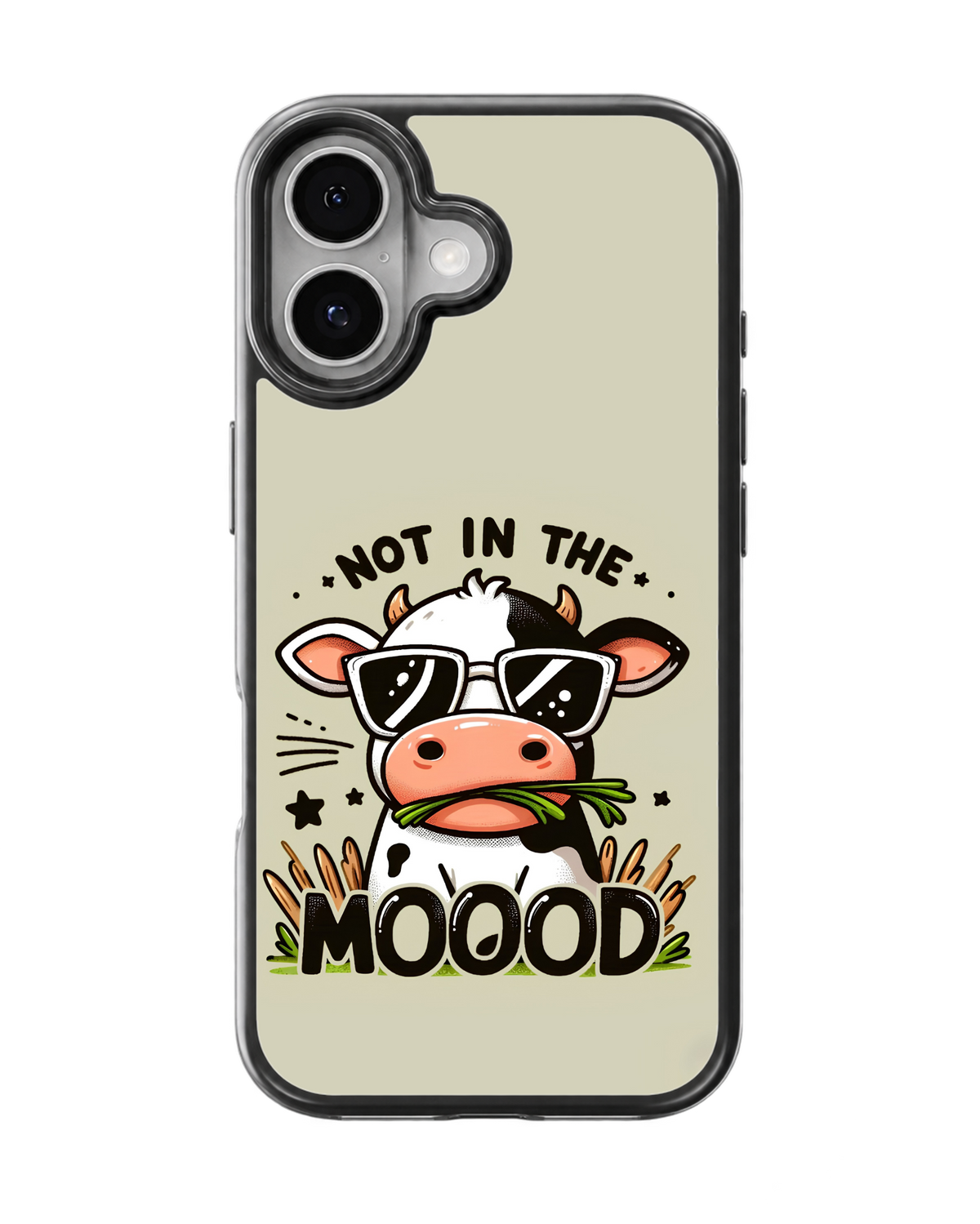 Not in the Mood Cow Aesthetic Glass Phone Covr