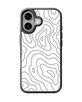 Black & White Topographic Contour Lines Premium Glass Phone Covr