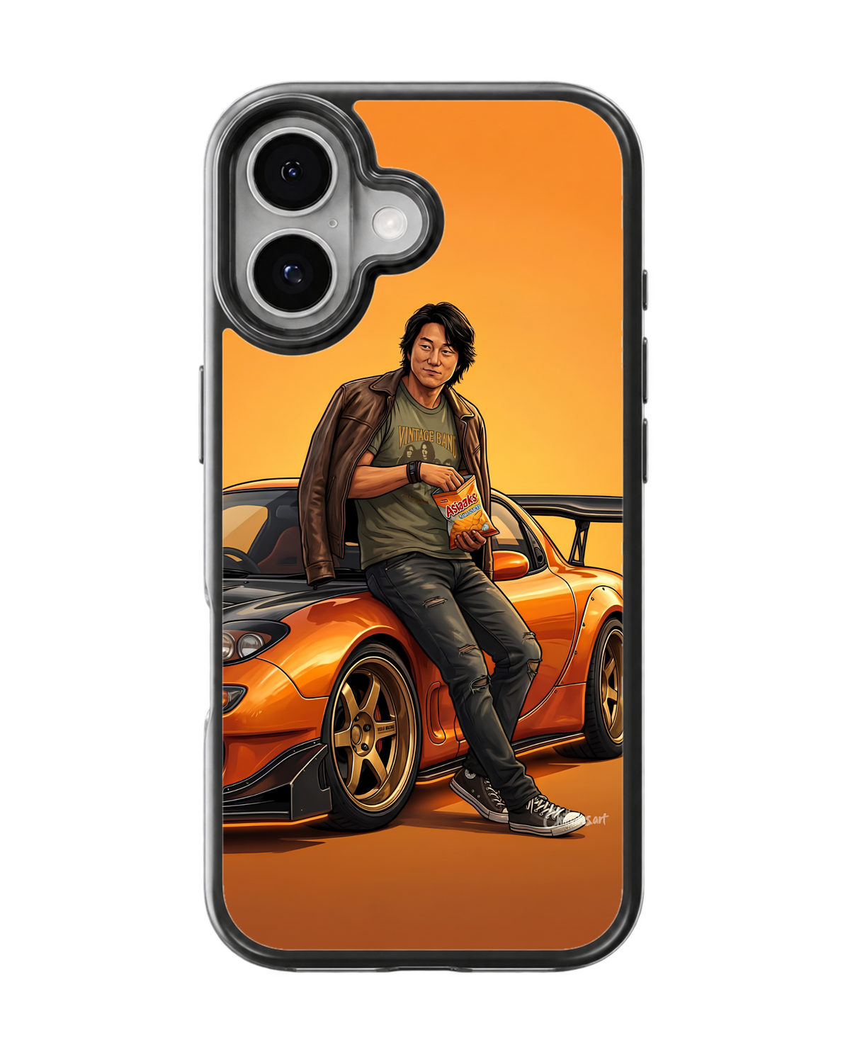 Han Tokyo Drift Orange RX-7 Fast & Furious JDM Car Aesthetic Premium Glass Covr