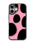 Pink & Black Abstract Bubble Pattern Premium Glass Phone Covr